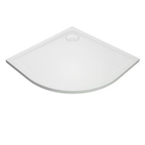 GoodHome Teesta White Quadrant Corner drain Shower tray (L)900mm (W)900mm (H) 27mm