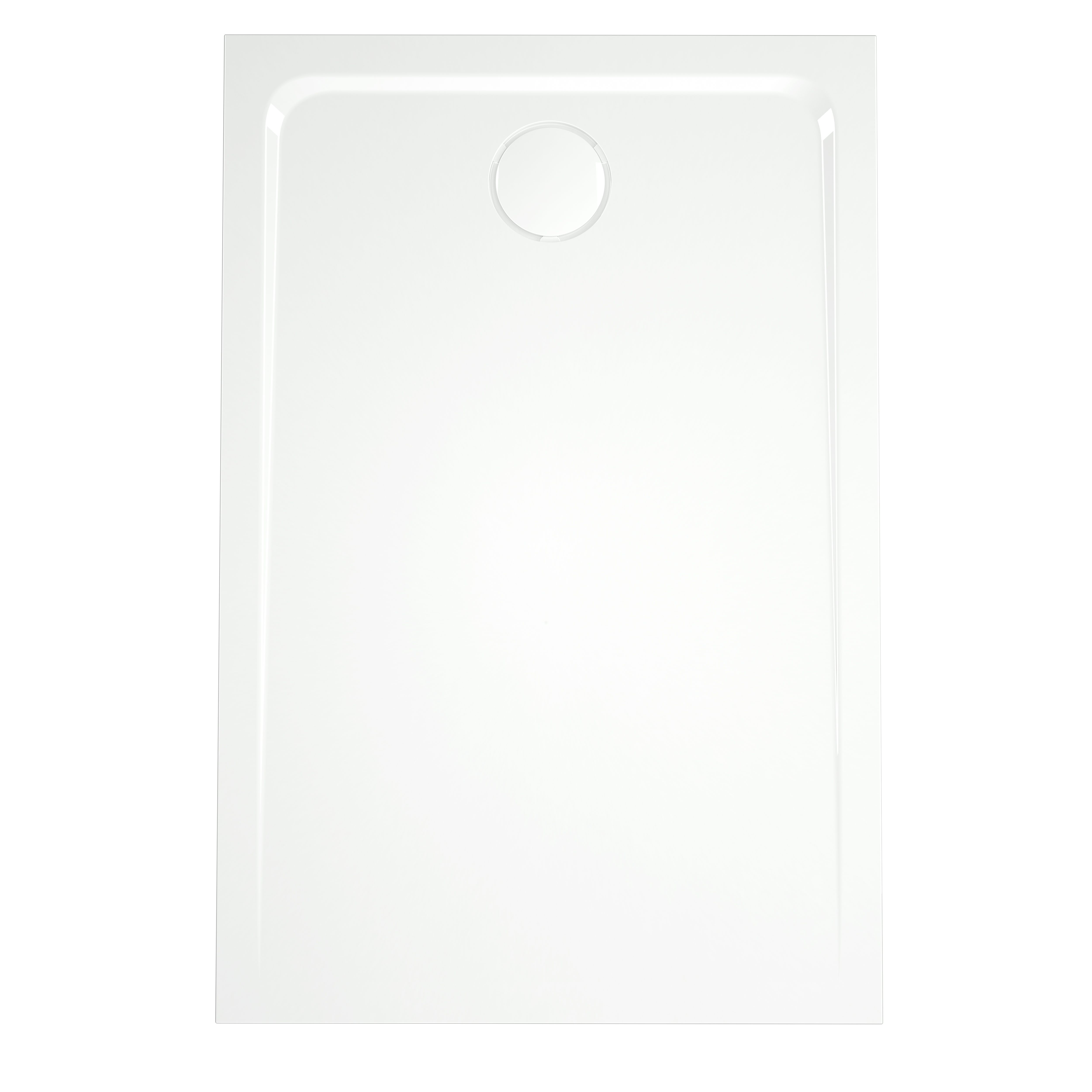 GoodHome Teesta White Rectangular End drain Shower tray (L)800mm (W)1200mm (H) 27mm