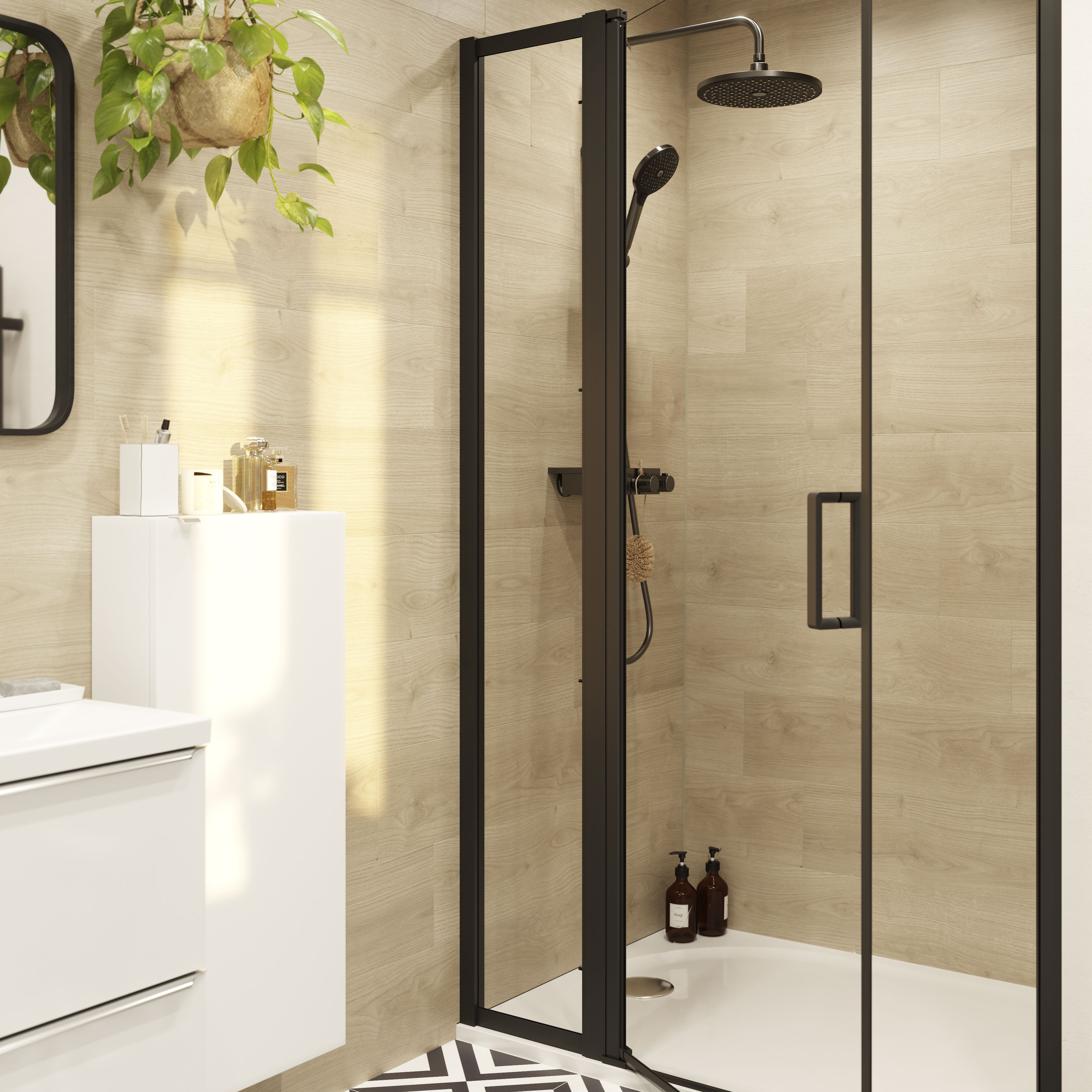 GoodHome Teesta White Rectangular End drain Shower tray (L)800mm (W)1200mm (H) 27mm
