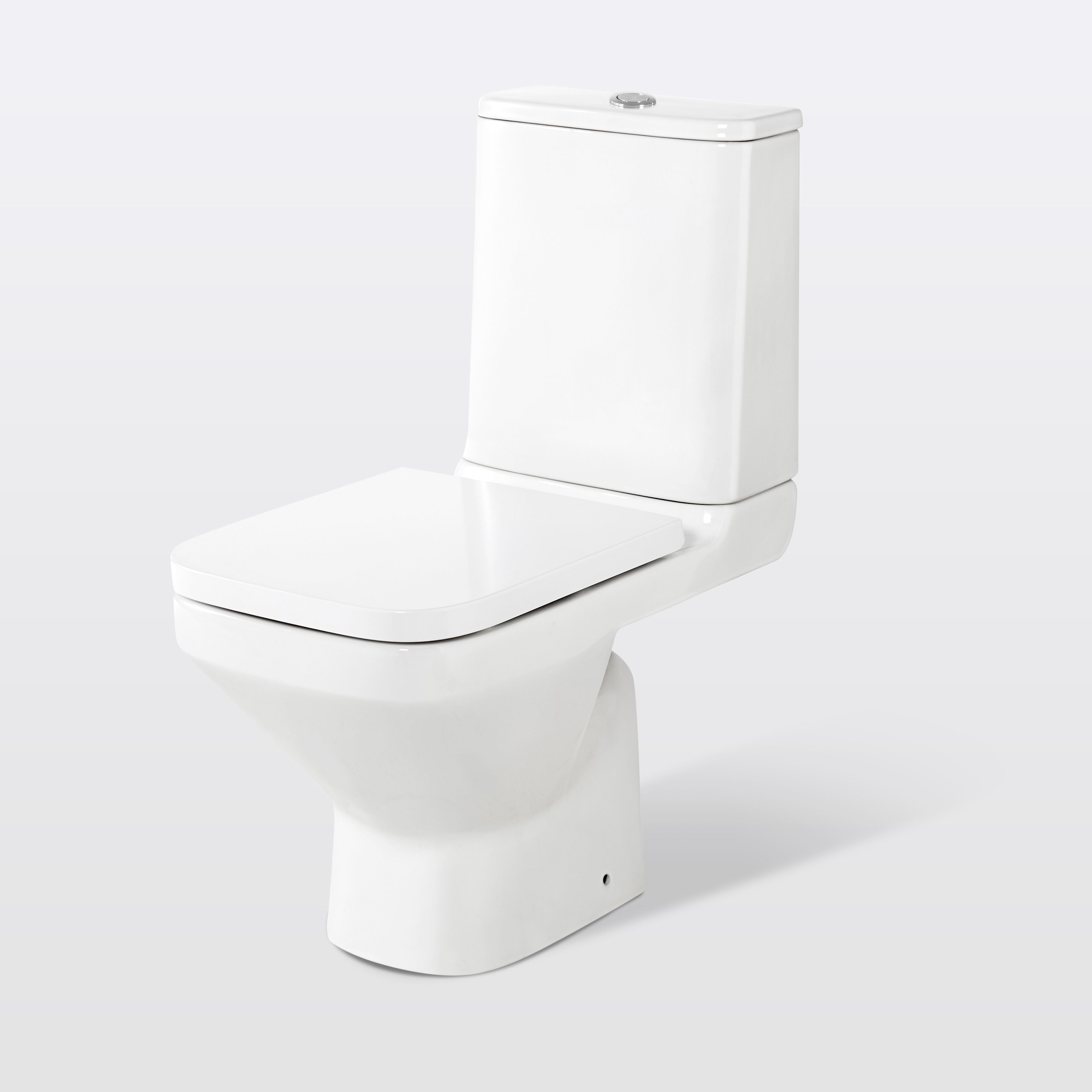 GoodHome Teesta White Rimless Close-coupled Toilet Soft close seat