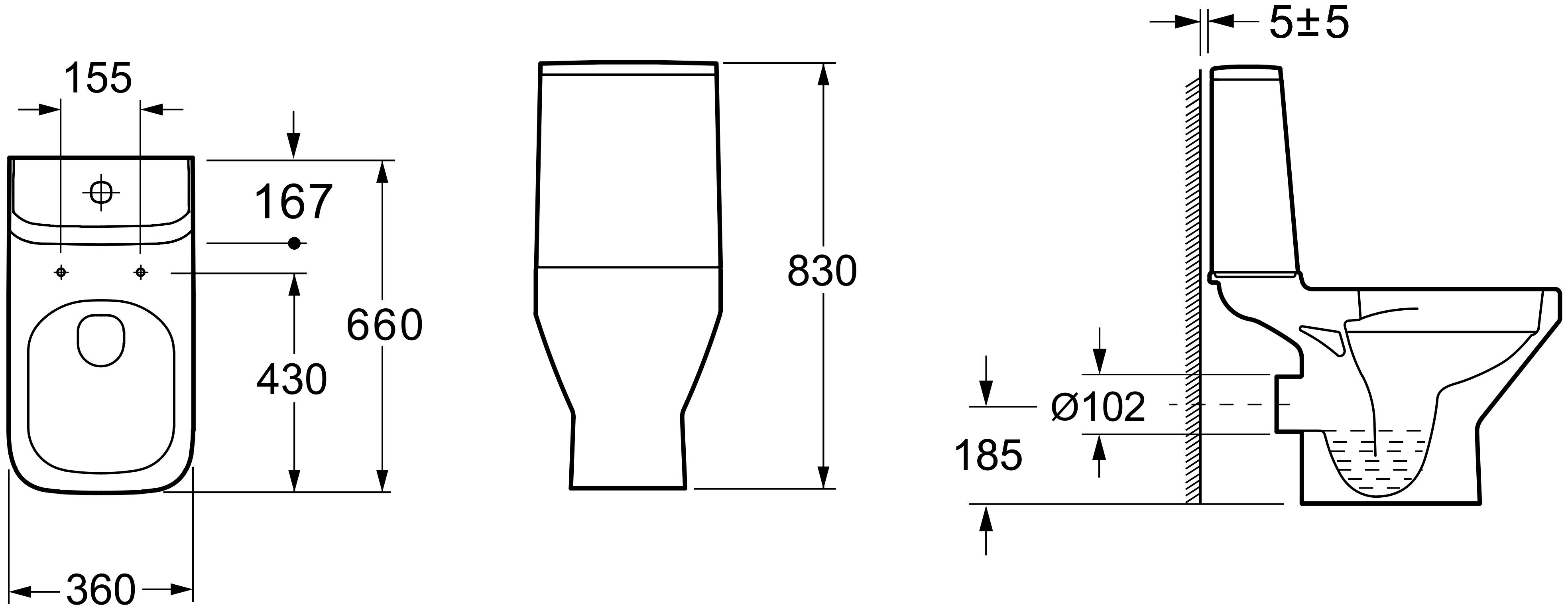 GoodHome Teesta White Rimless Close-coupled Toilet Soft close seat