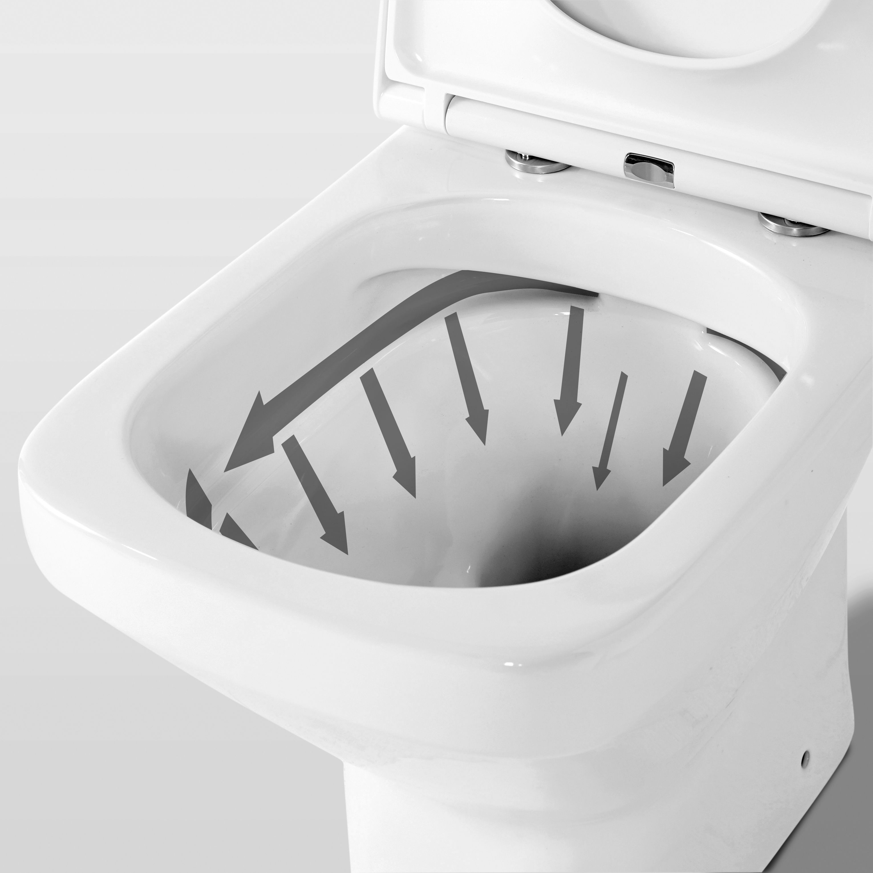 GoodHome Teesta White Rimless Close-coupled Toilet Soft close seat