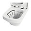 GoodHome Teesta White Rimless Wall hung Square Toilet pan with Soft close seat