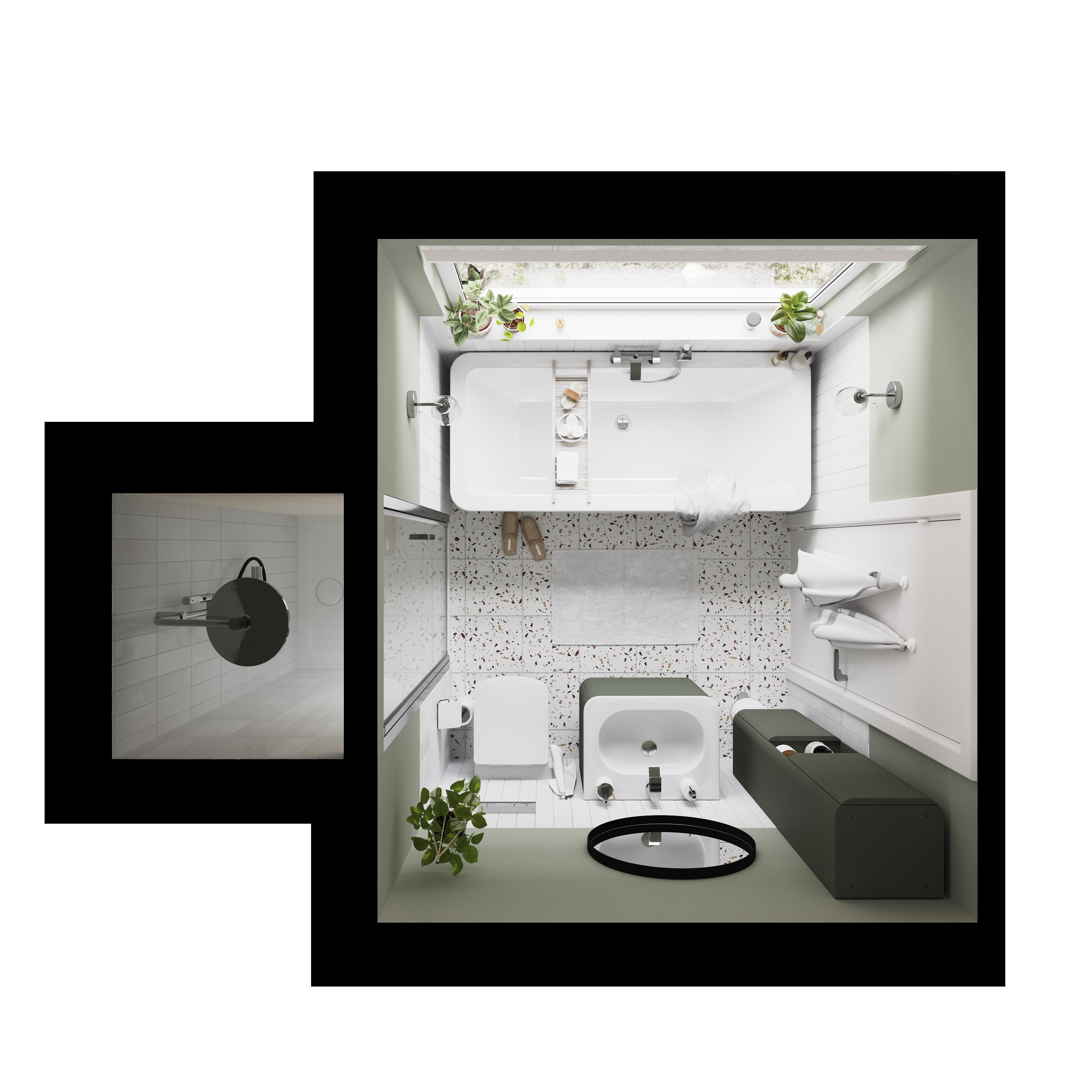 GoodHome Teesta White Square End drain Shower tray (L)800mm (W)800mm (H) 27mm