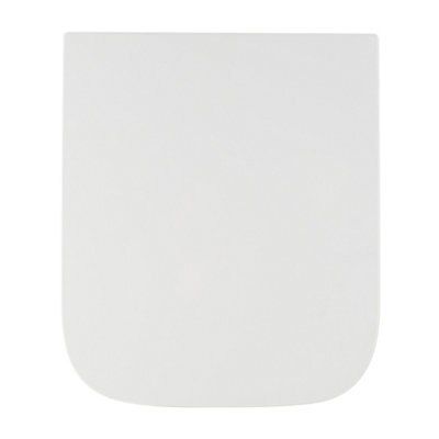 GoodHome Teesta White Square Soft close Toilet seat