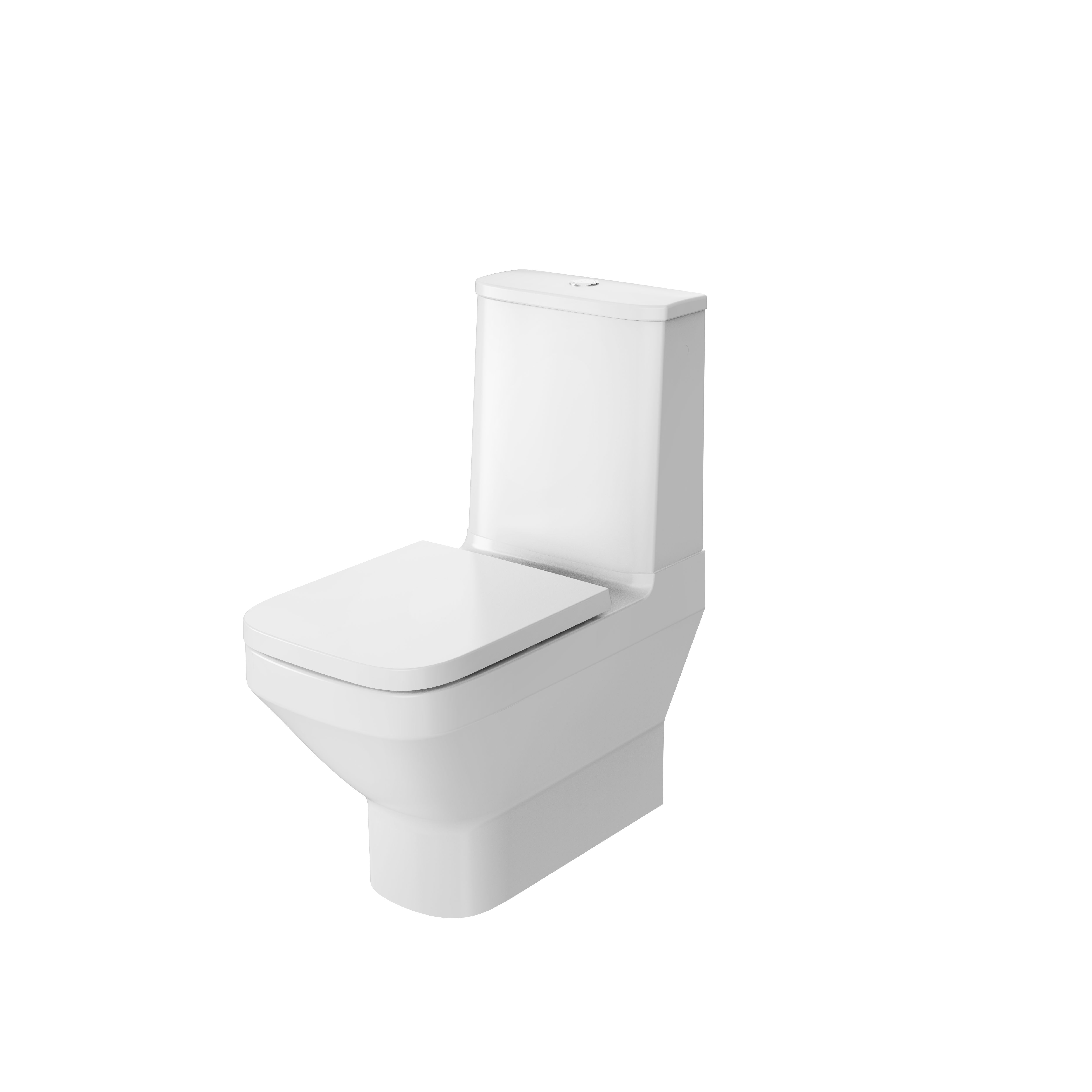 GoodHome Teesta White Standard Back to wall close-coupled Square Toilet set with Soft close seat & Exposed cistern