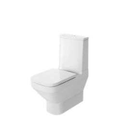 GoodHome Teesta White Standard Back to wall close-coupled Square Toilet set with Soft close seat & Exposed cistern