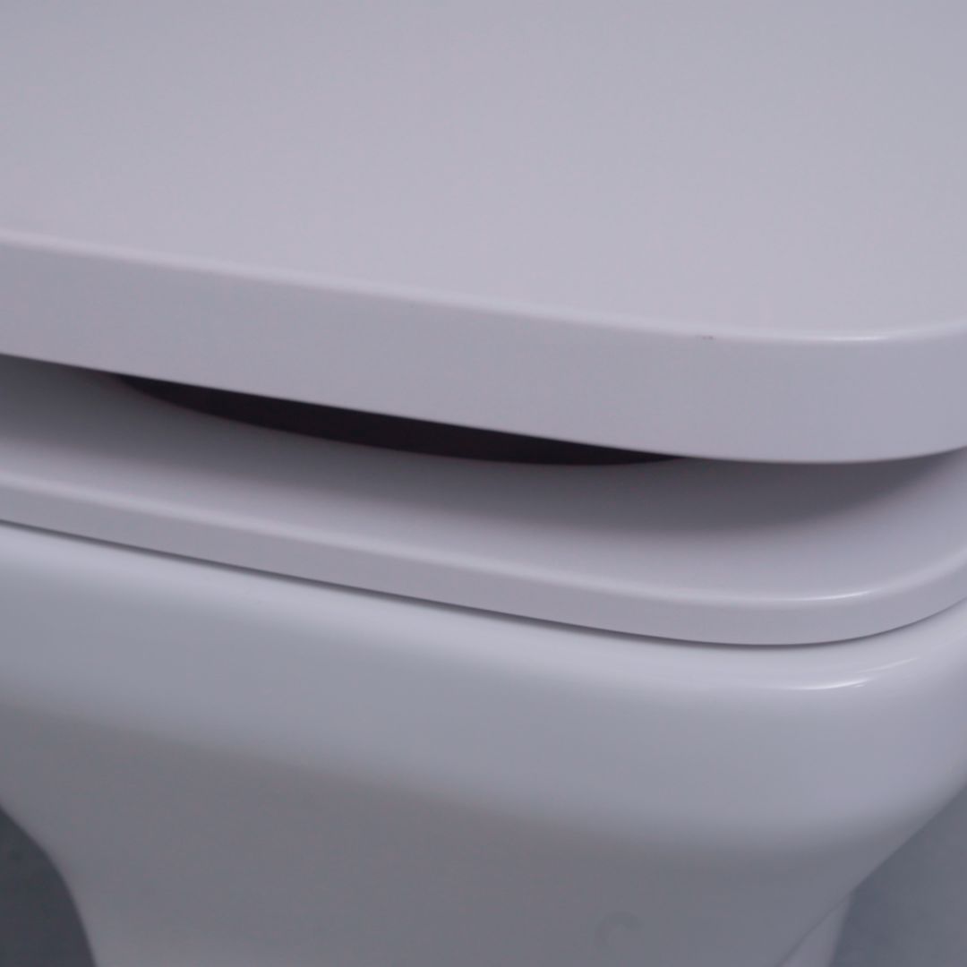 GoodHome Teesta White Vortex rimless Wall hung Square Toilet pan with ...