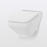 GoodHome Teesta White Wall hung Toilet with Soft close seat