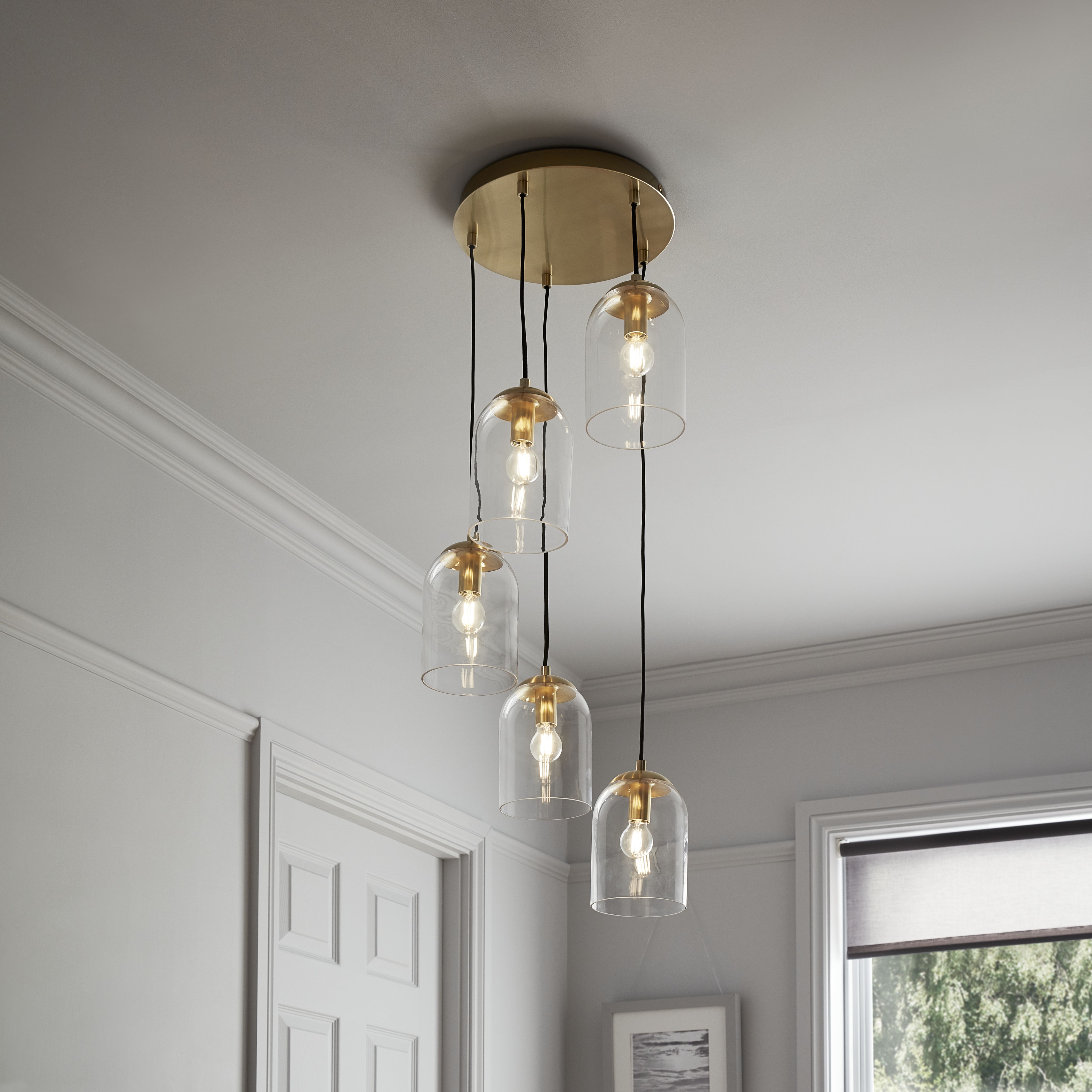 Brass ceiling pendant store lights