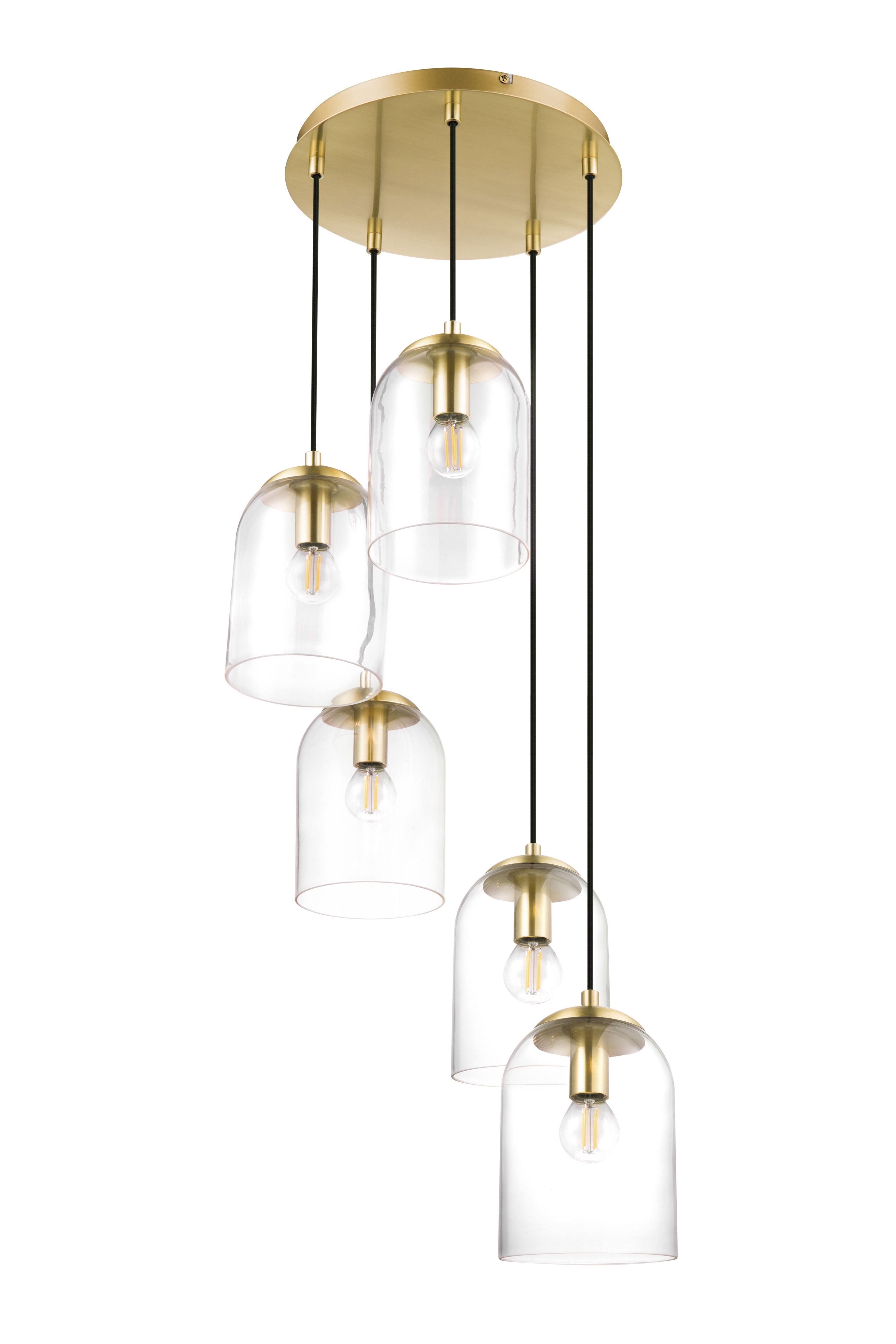 GoodHome Thestias Brass effect 5 Lamp Pendant ceiling light Dia 380mm