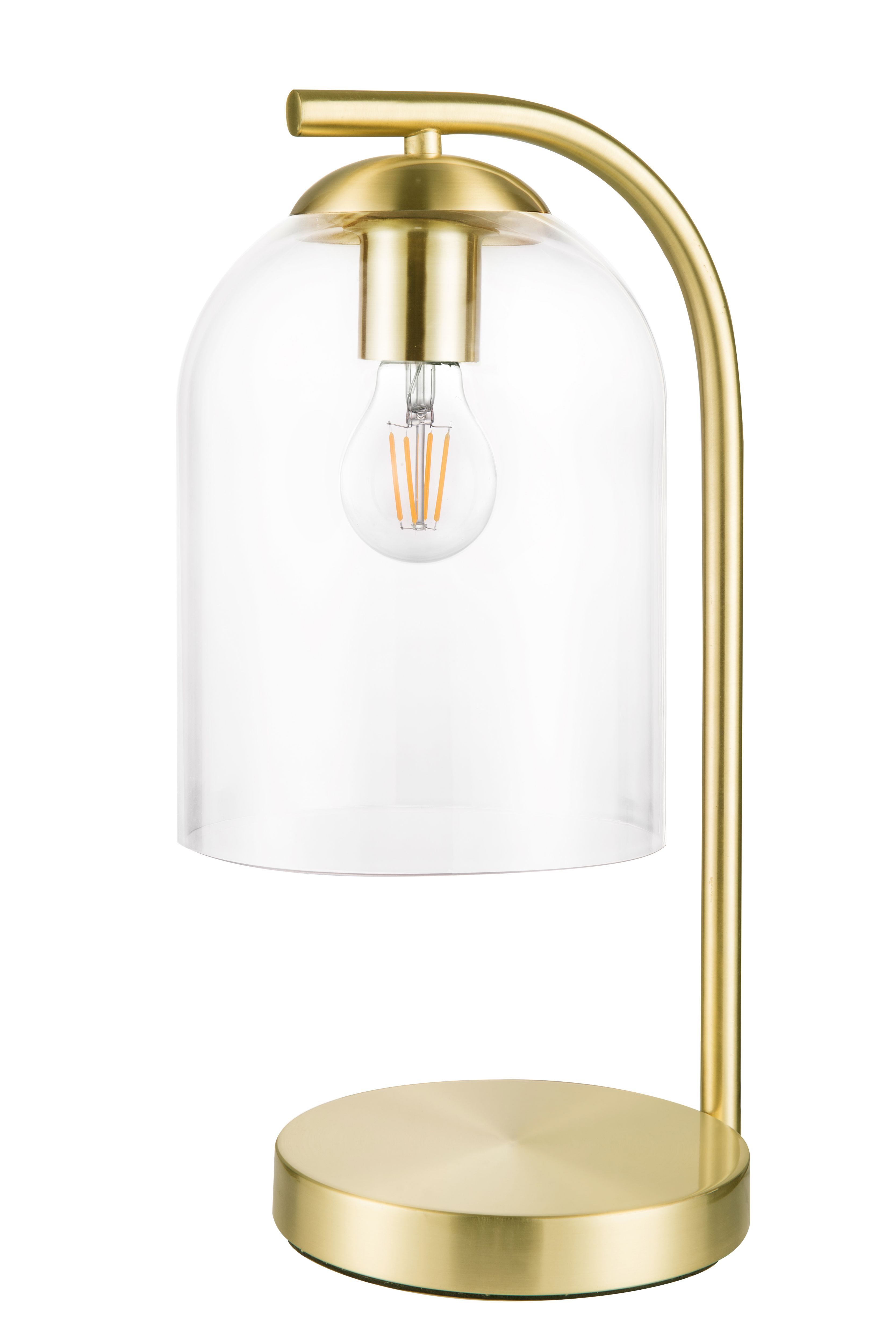 GoodHome Thestias Brushed Brass effect Table light