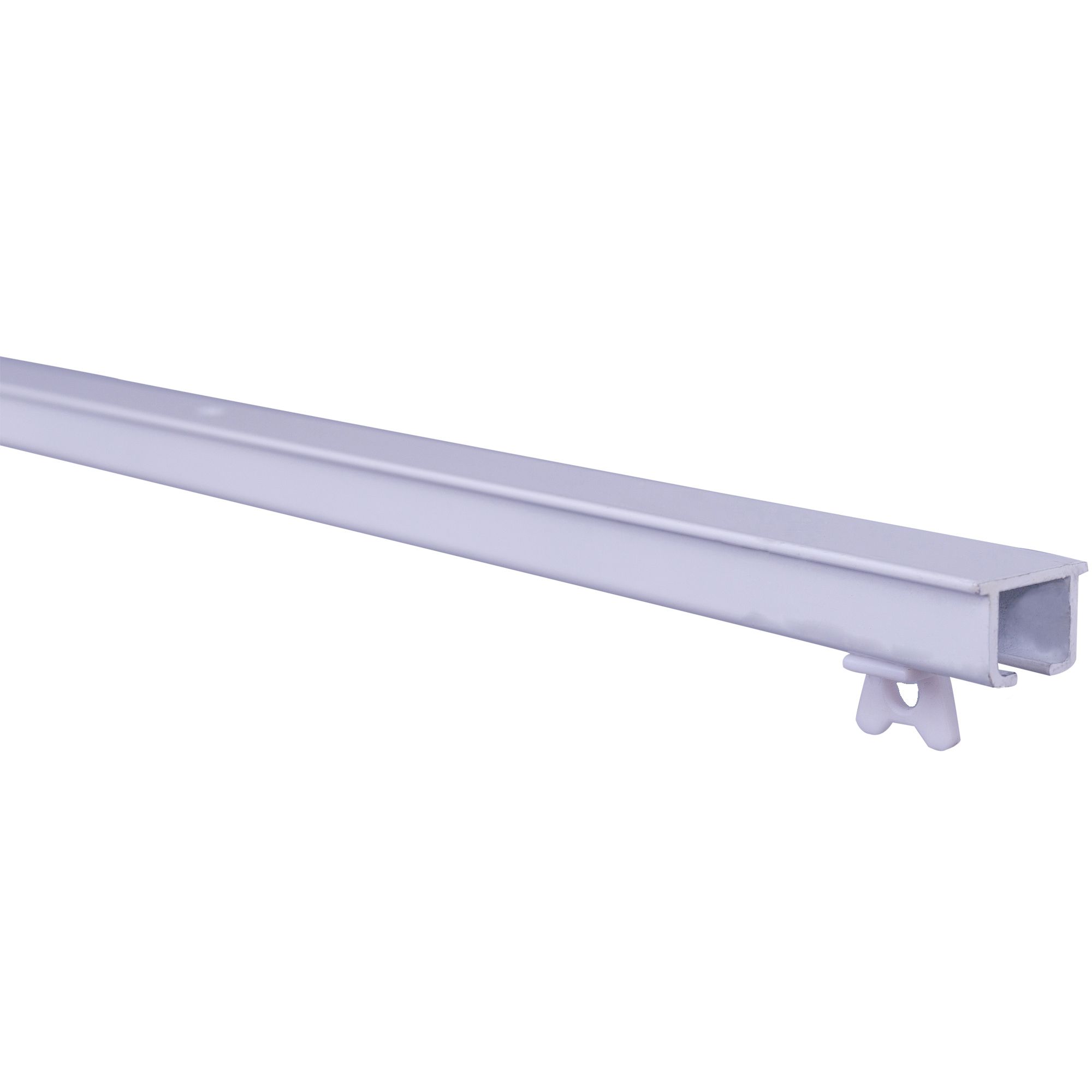 GoodHome Thira Matt White Non extendable Single curtain track, (L)2.5m ...