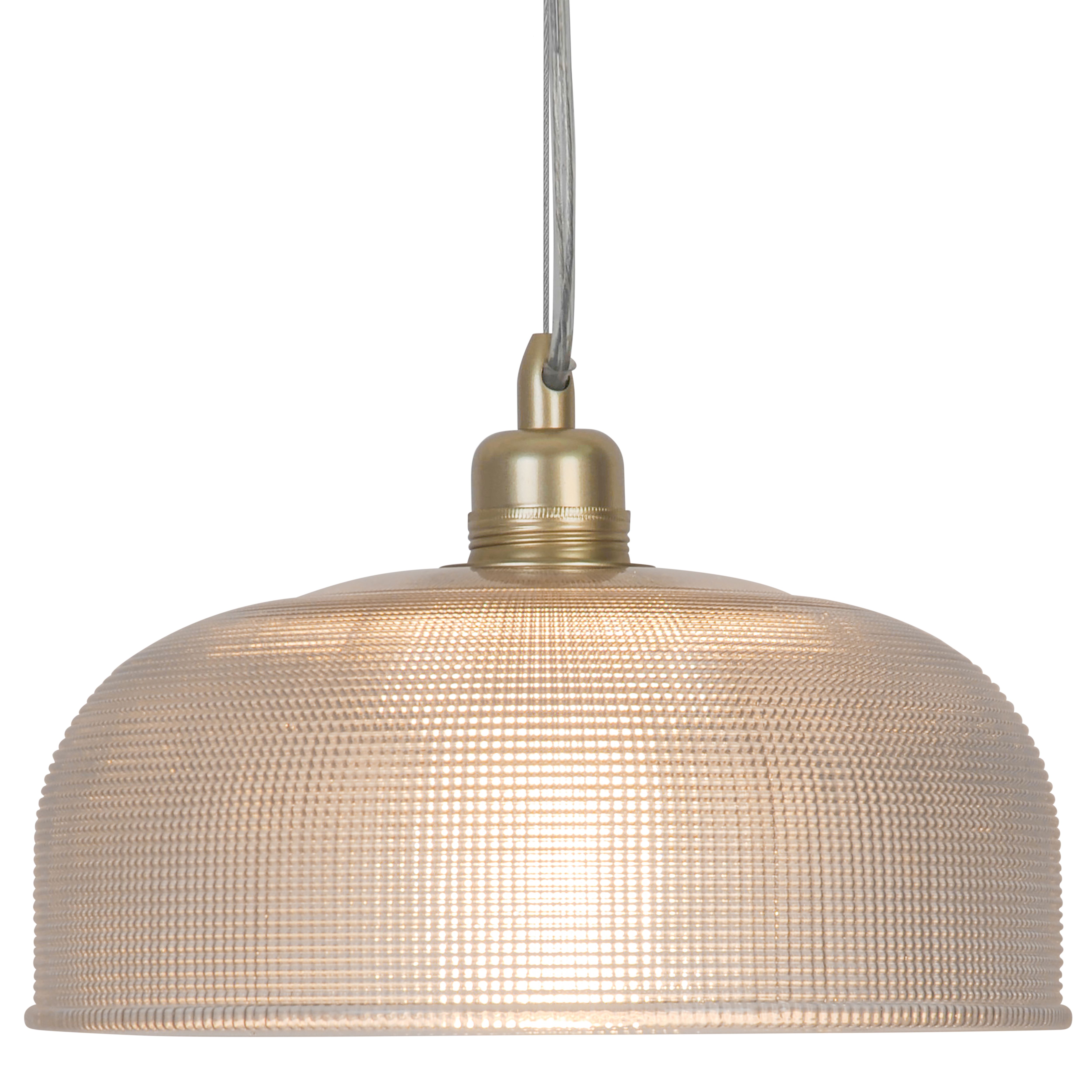 GoodHome Thirsk Clear Multi-Faceted Semi-circle Lamp shade (D)26.5cm