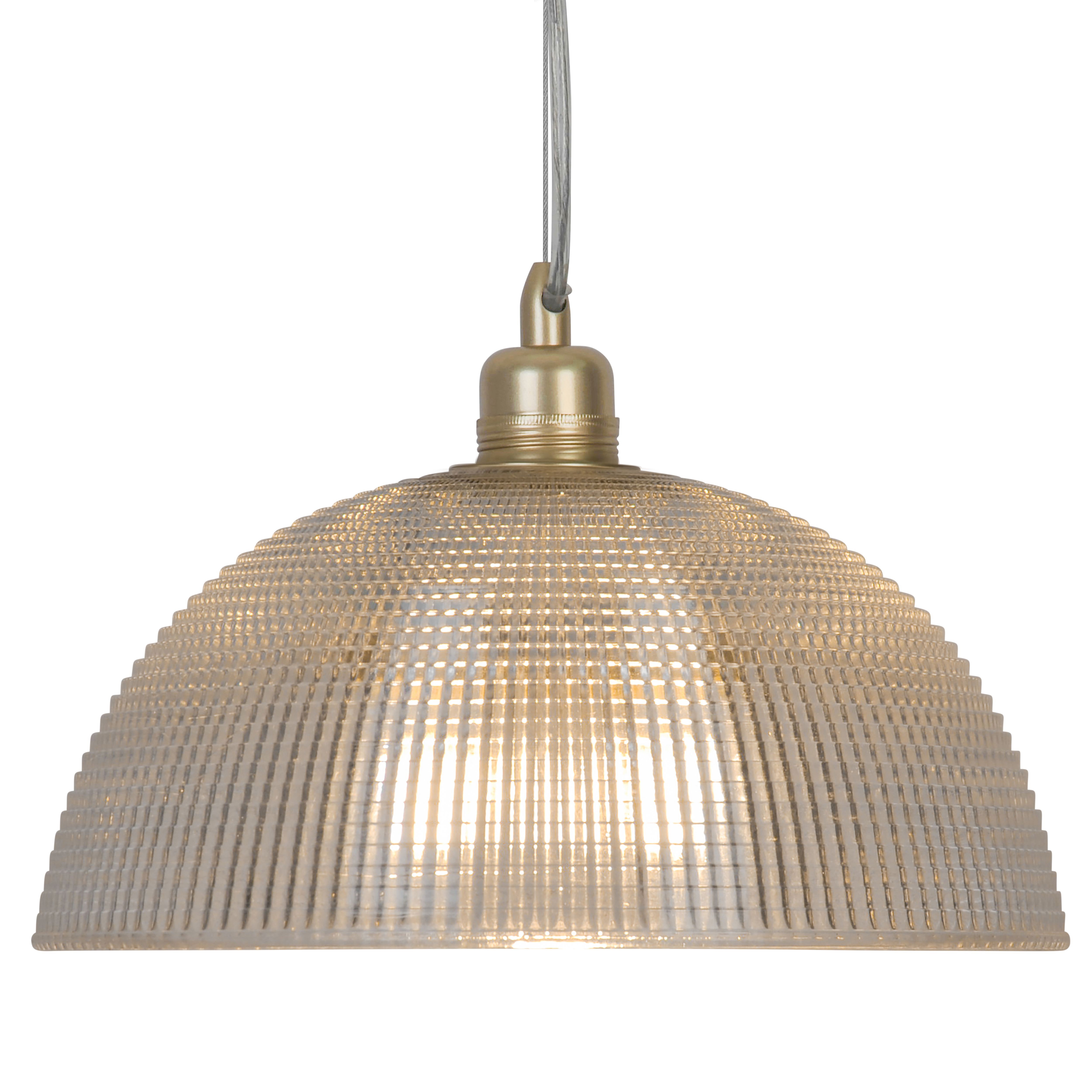 GoodHome Thirsk Clear Multi-Faceted Semi-circle Lamp shade (D)30cm