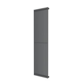 GoodHome Thorpe Grey Vertical Designer Radiator, (W)480mm x (H)1800mm