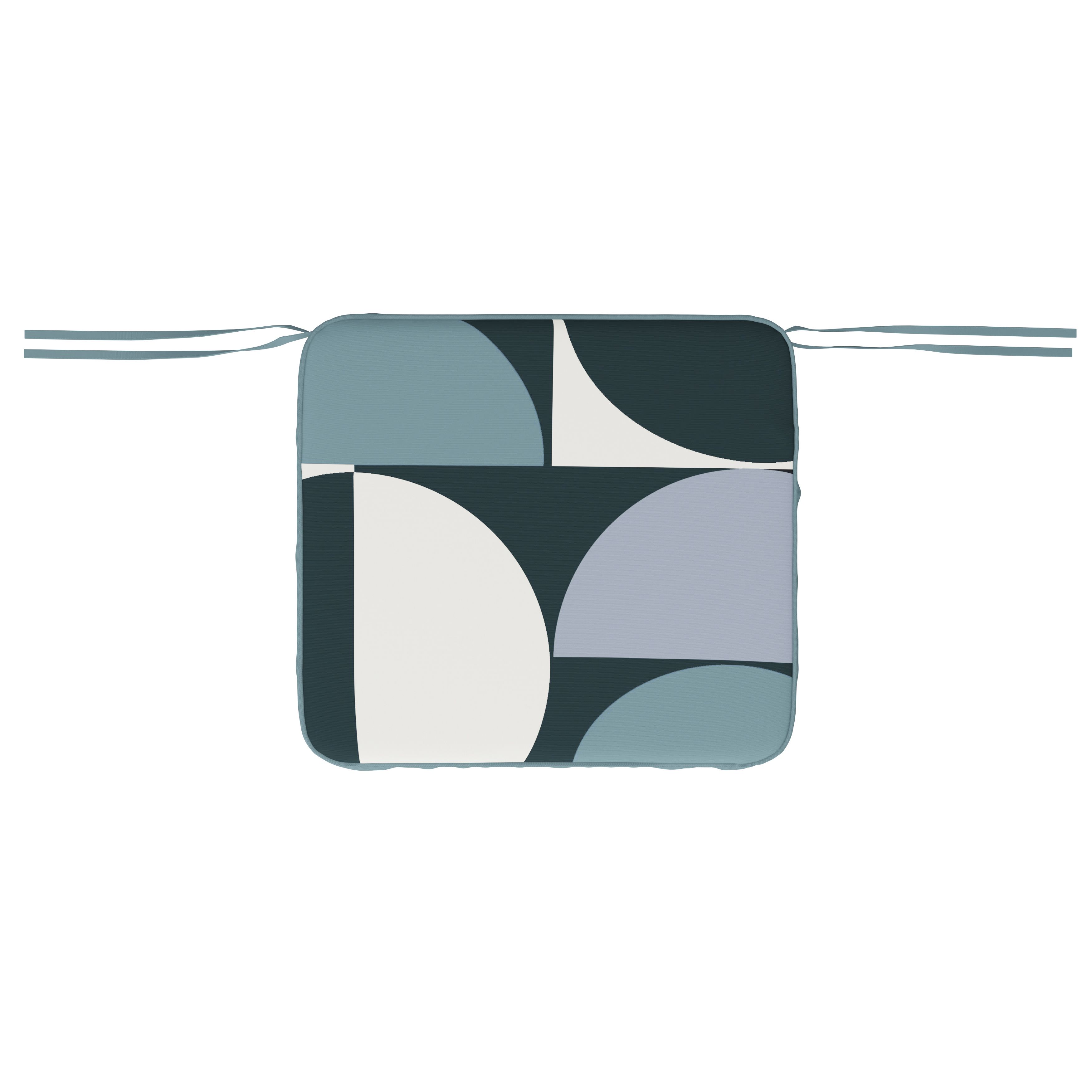 GoodHome Tiga Blue Totem Square Seat pad (L)40cm x (W)36cm