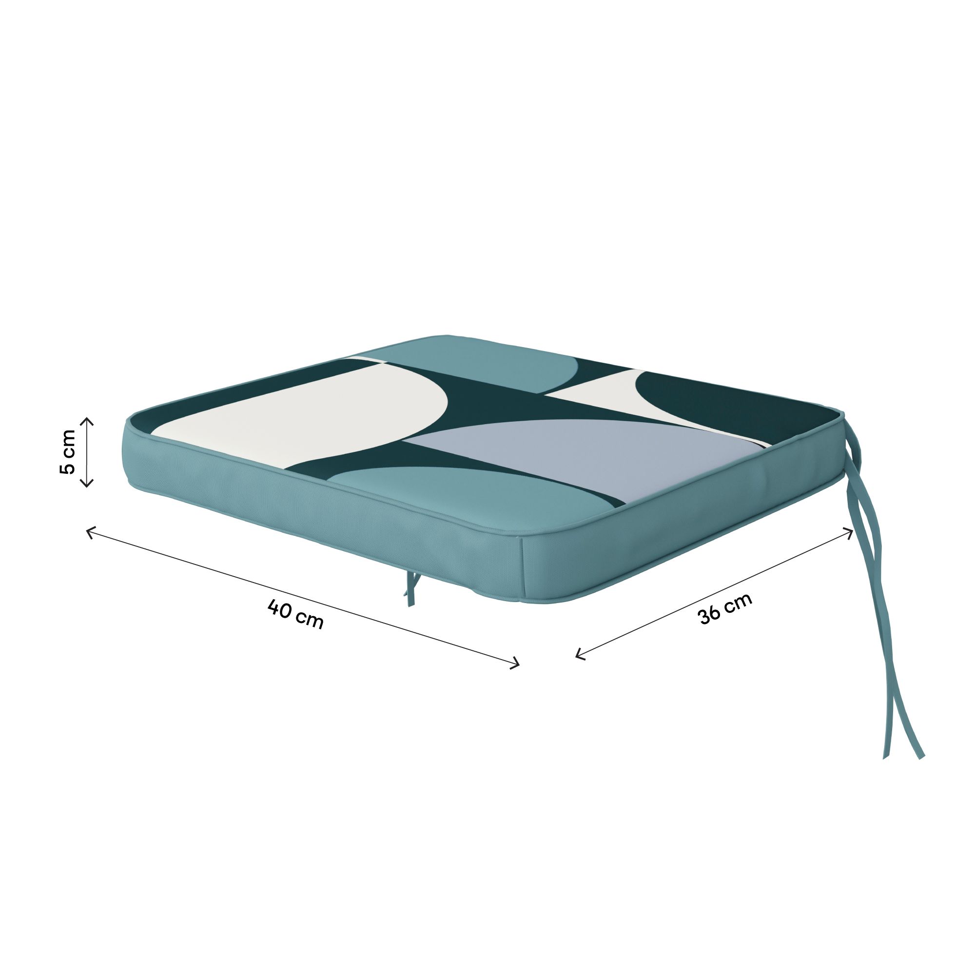 GoodHome Tiga Blue Totem Square Seat pad (L)40cm x (W)36cm