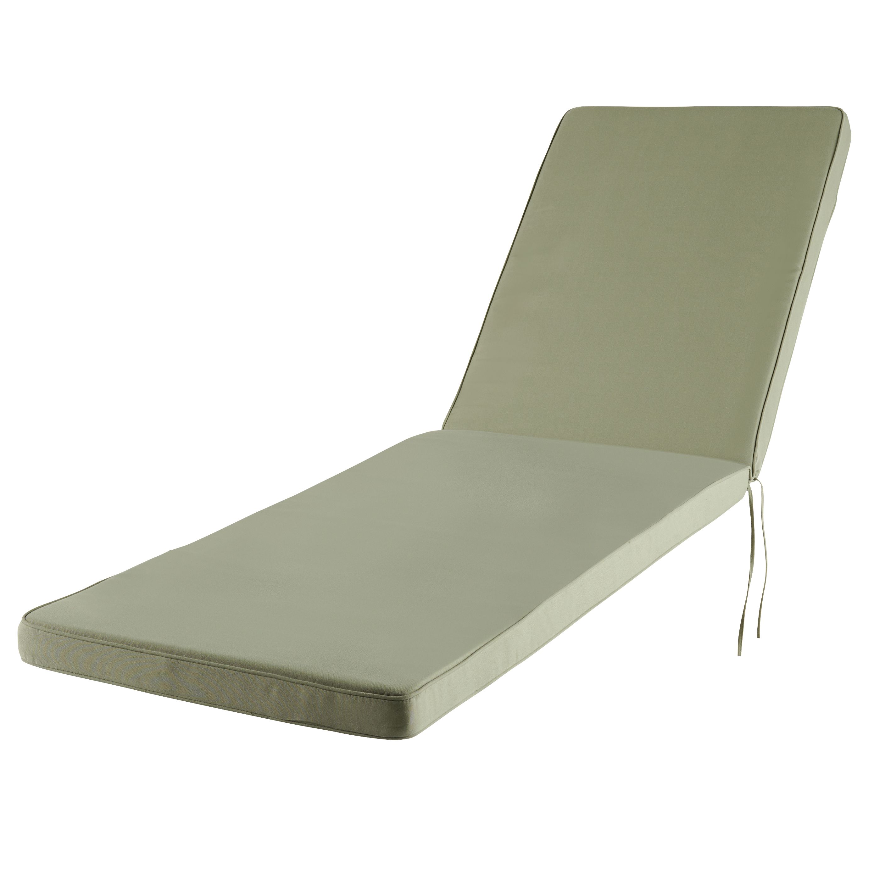 GoodHome Tiga Deep lichen green Plain Sunlounger cushion (L)190cm