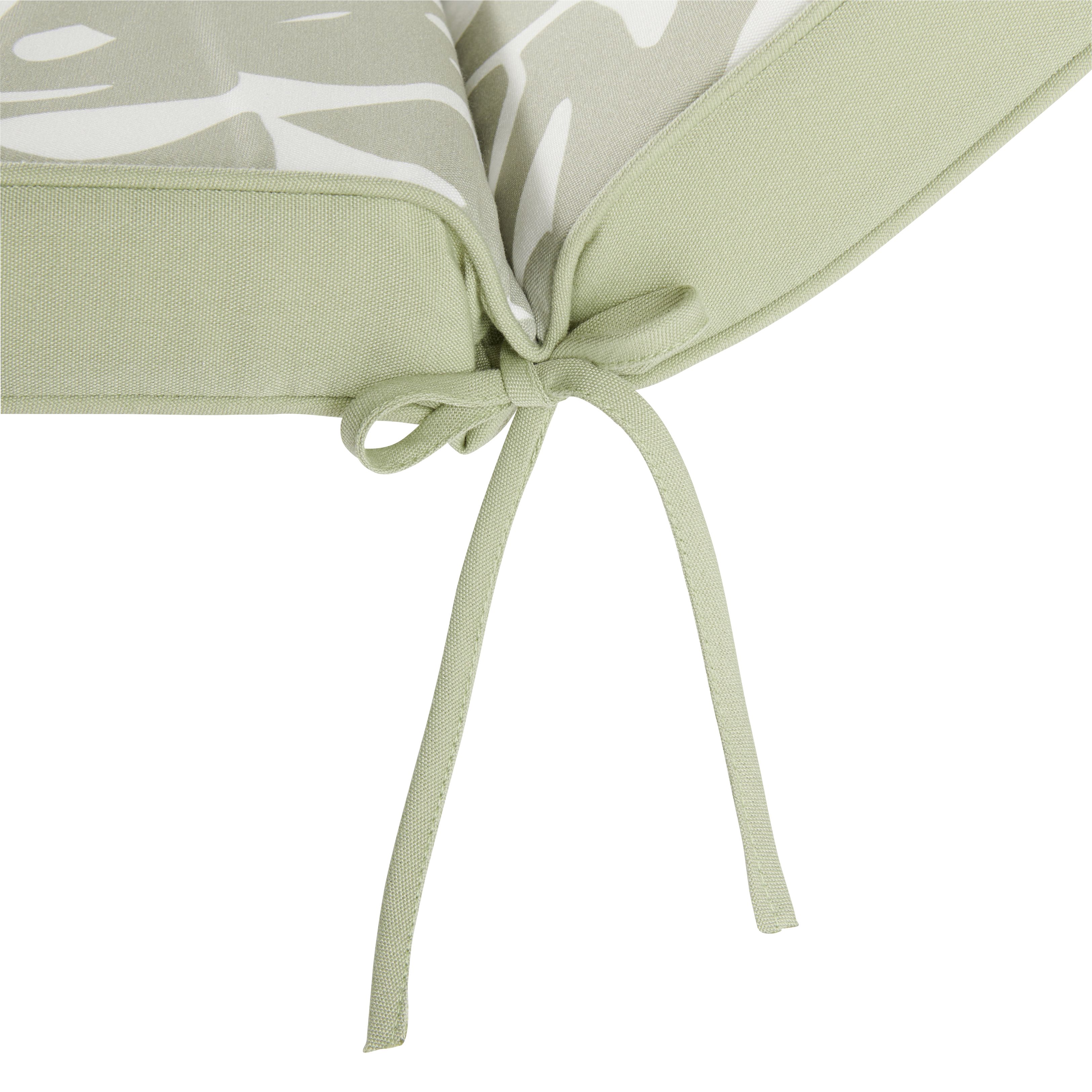 GoodHome Tiga Kaki green tea leaf Floral Outdoor Sunlounger cushion (L)190cm x (W)55cm