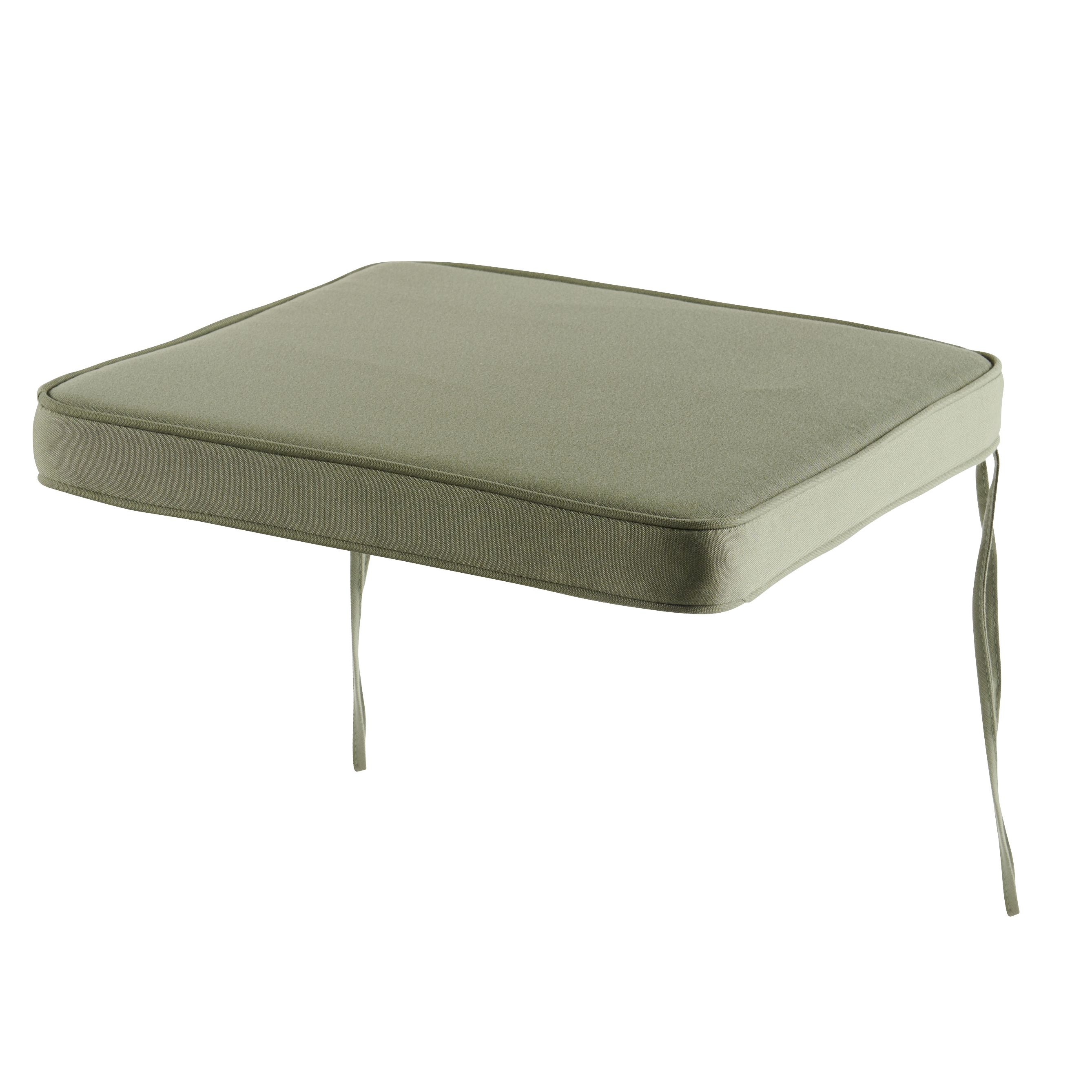 GoodHome Tiga Lichen green Plain Square Seat pad (L)40cm x (W)36cm