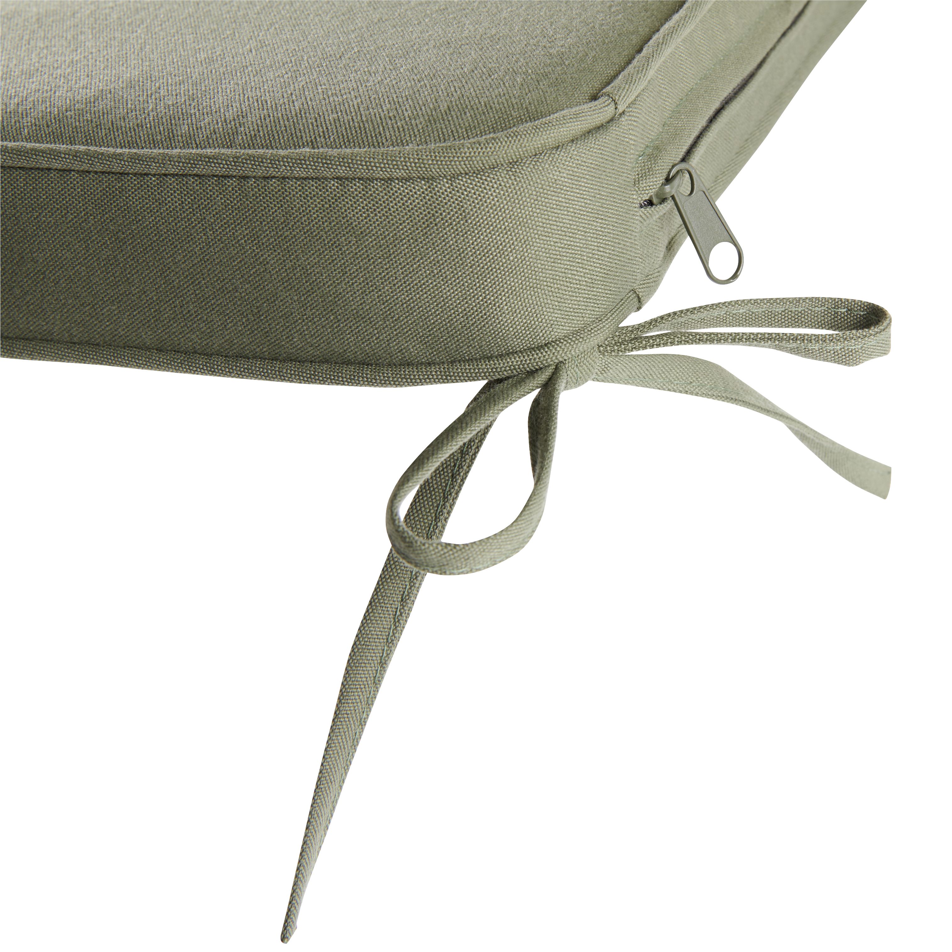 GoodHome Tiga Lichen green Plain Square Seat pad (L)40cm x (W)36cm