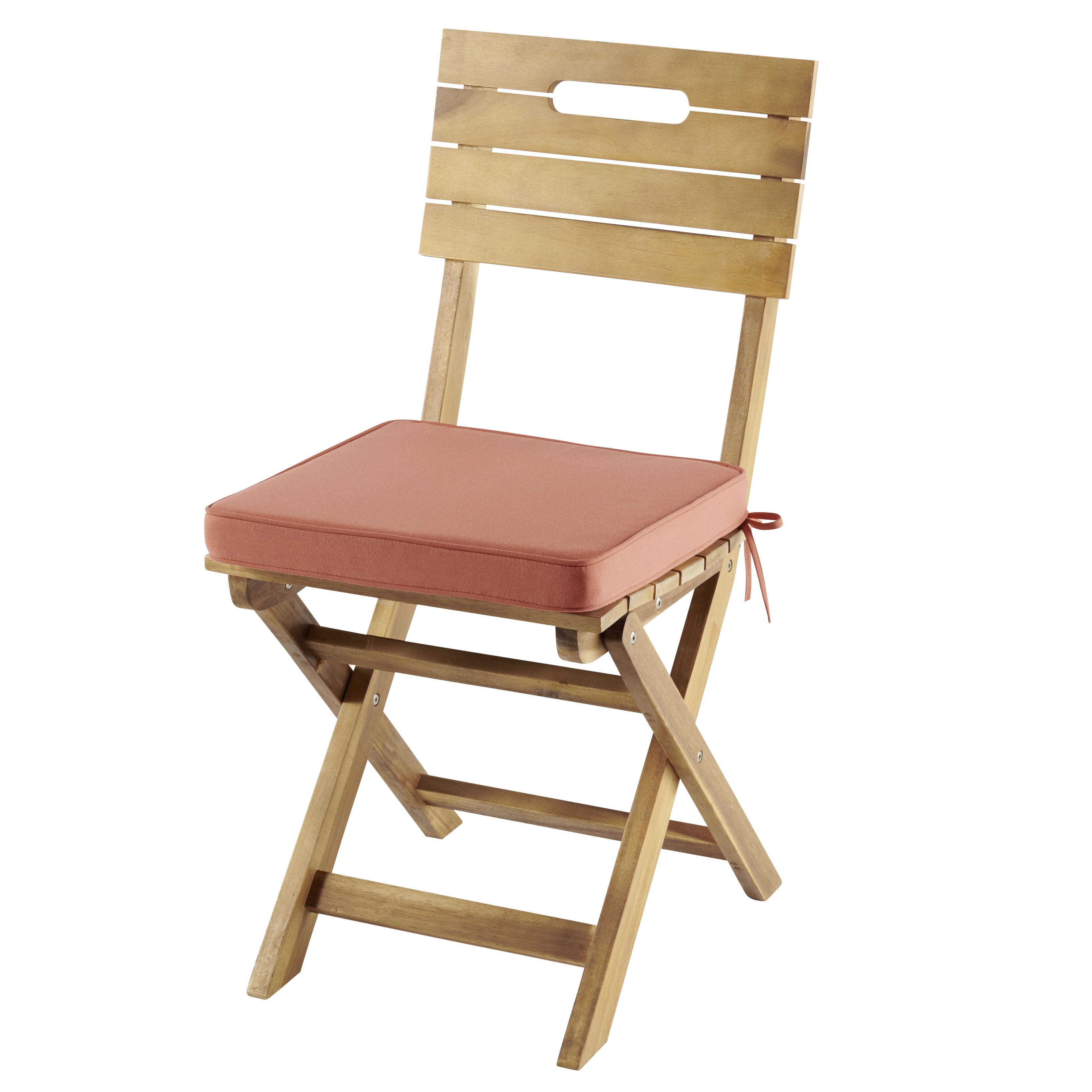 GoodHome Tiga Mango red Plain Square Seat pad (L)40cm x (W)40cm