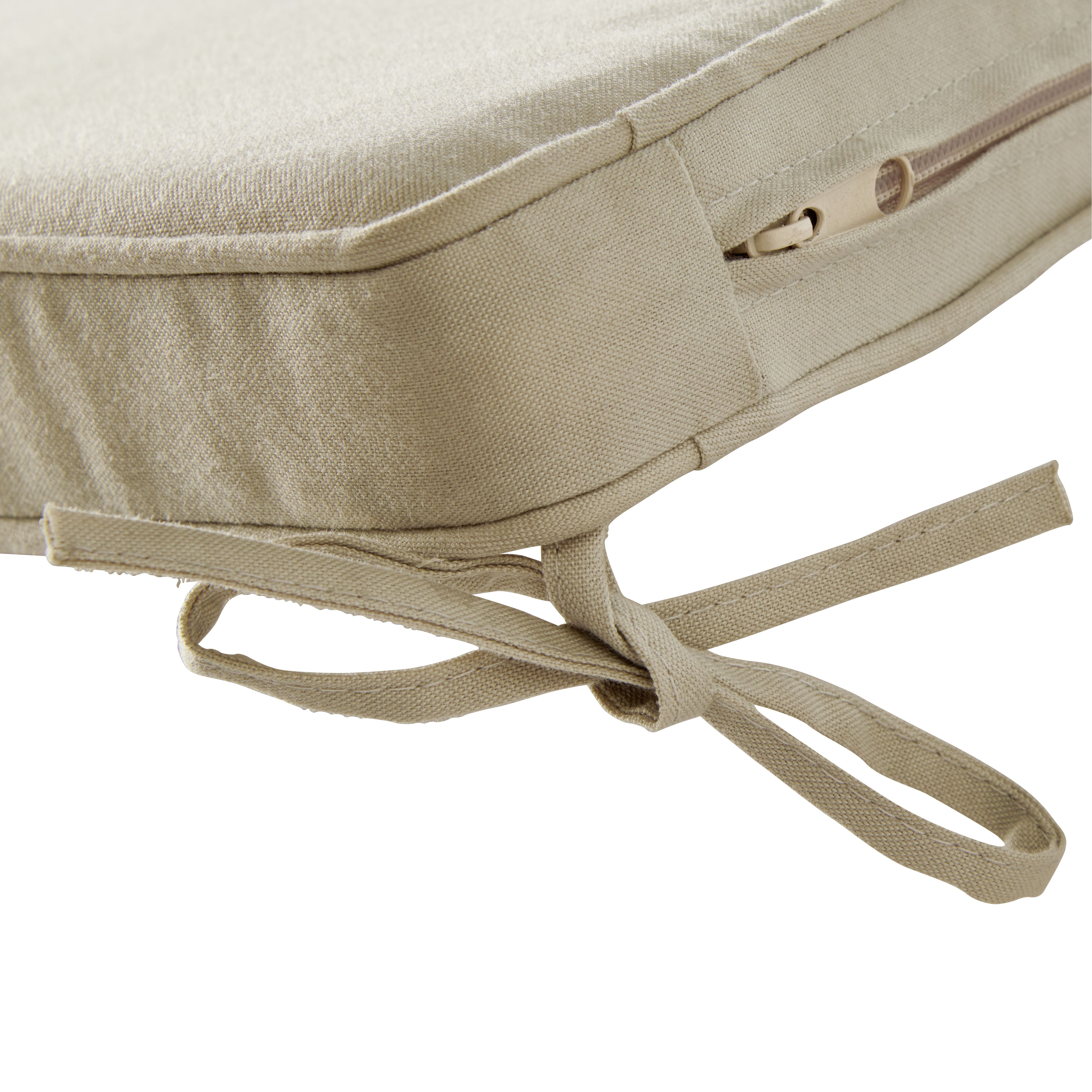GoodHome Tiga Sand peyote Plain Square Seat pad (L)40cm x (W)36cm