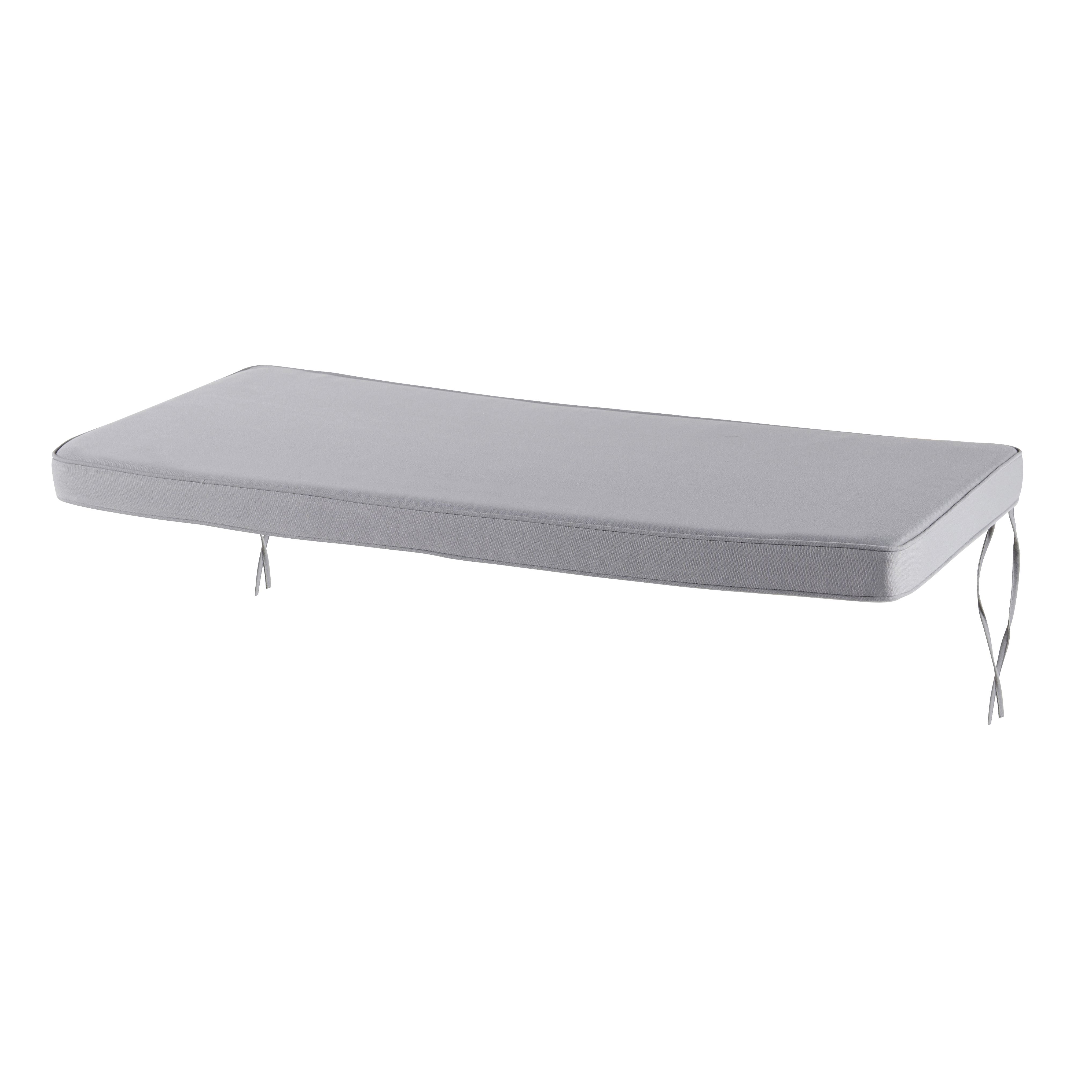 GoodHome Tiga Steel grey Outdoor Bench cushion, (L)103.5cm x (W)48cm