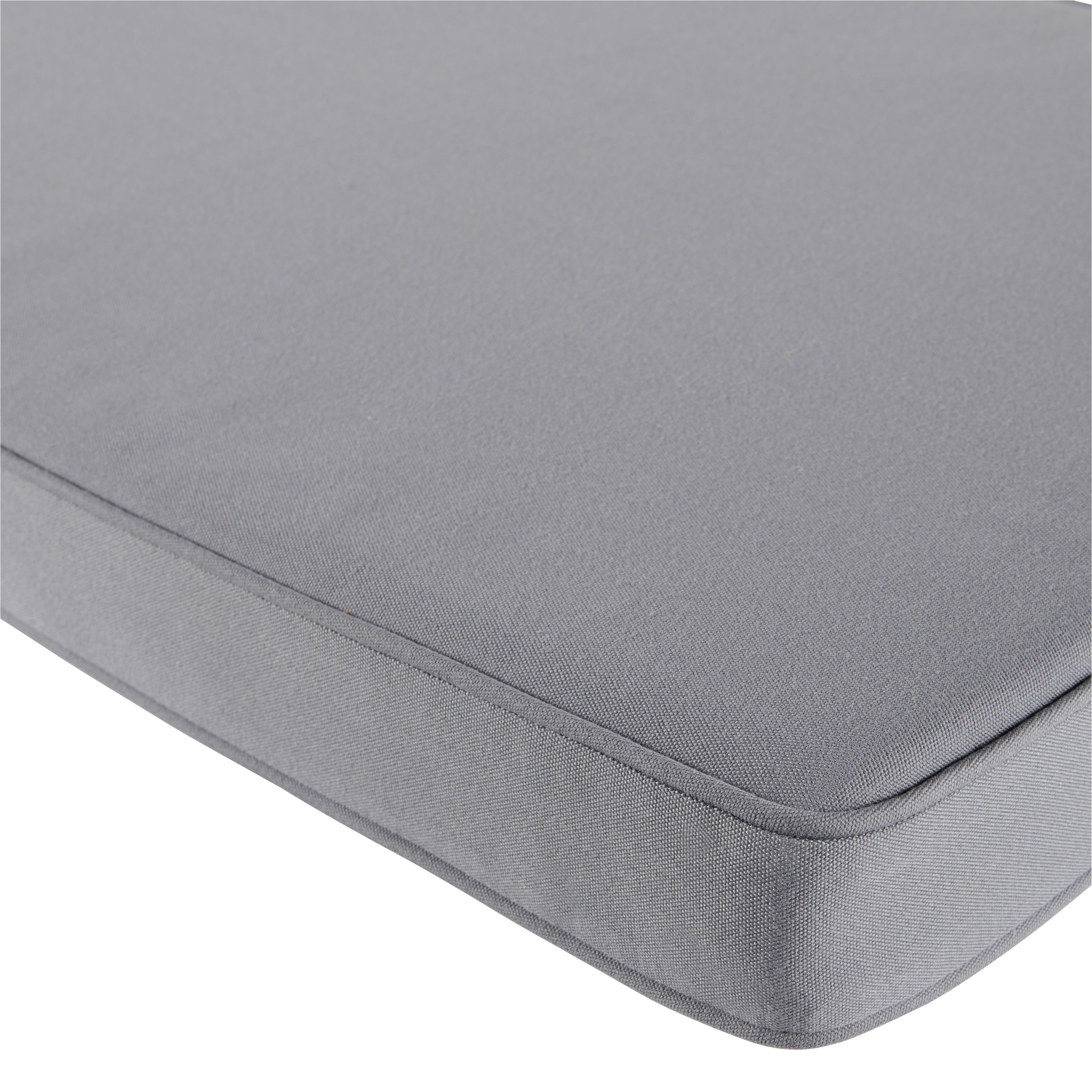 GoodHome Tiga Steel grey Outdoor Bench cushion, (L)103.5cm x (W)48cm