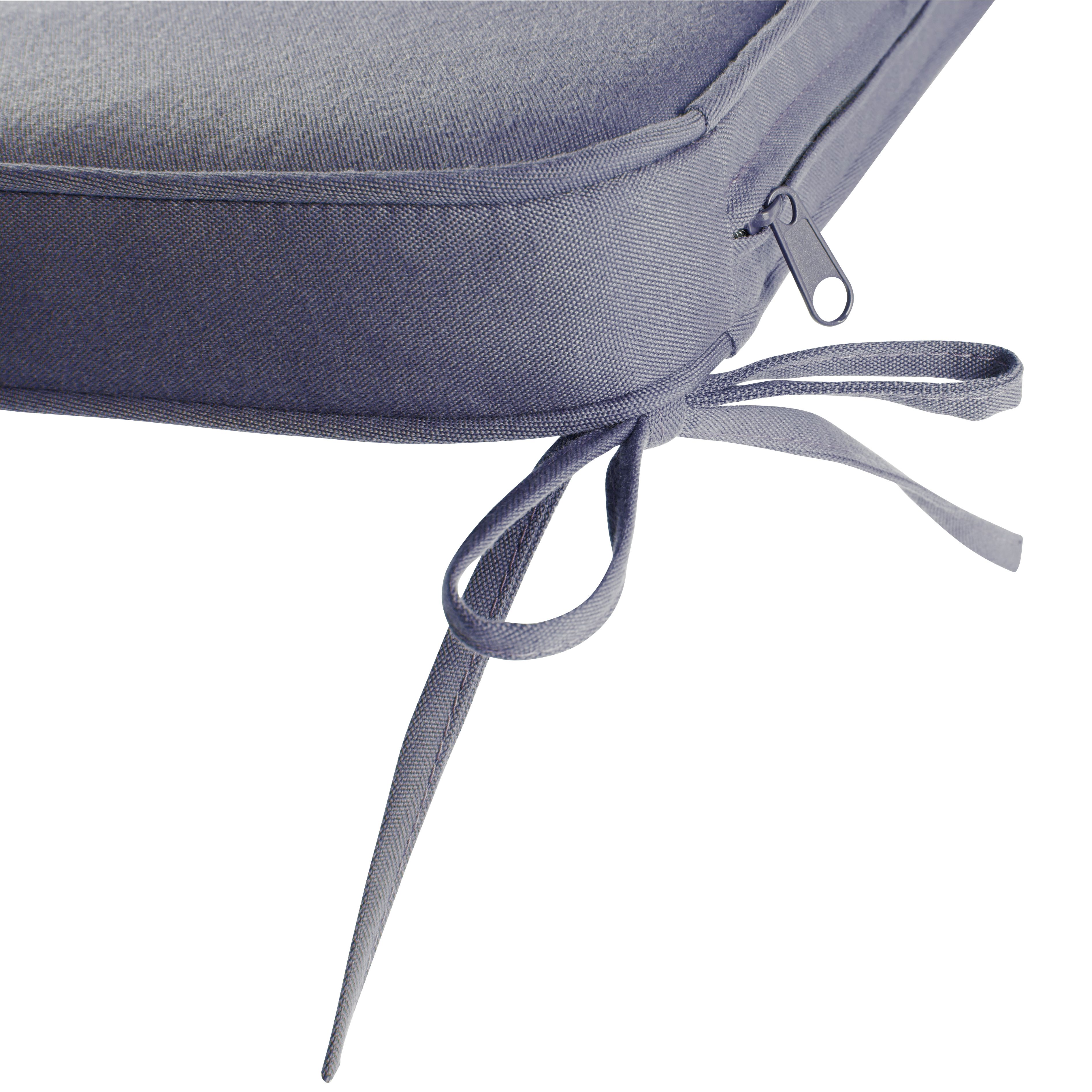 GoodHome Tiga Steel grey Plain Seat pad (L)40cm x (W)40cm