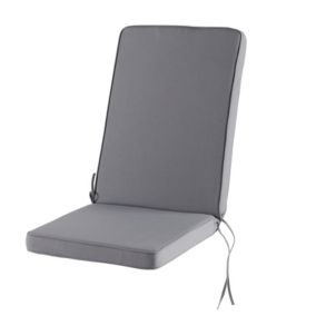 GoodHome Tiga Steel grey Rectangular High back seat cushion