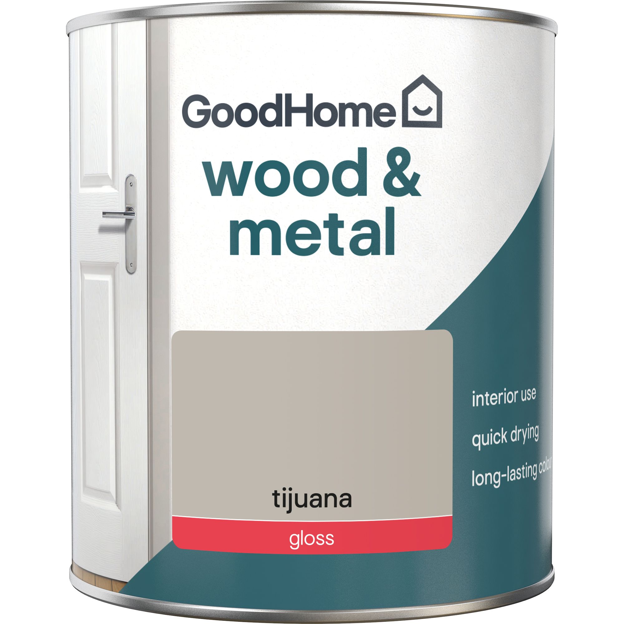 GoodHome Tijuana Gloss Metal & wood paint, 750ml