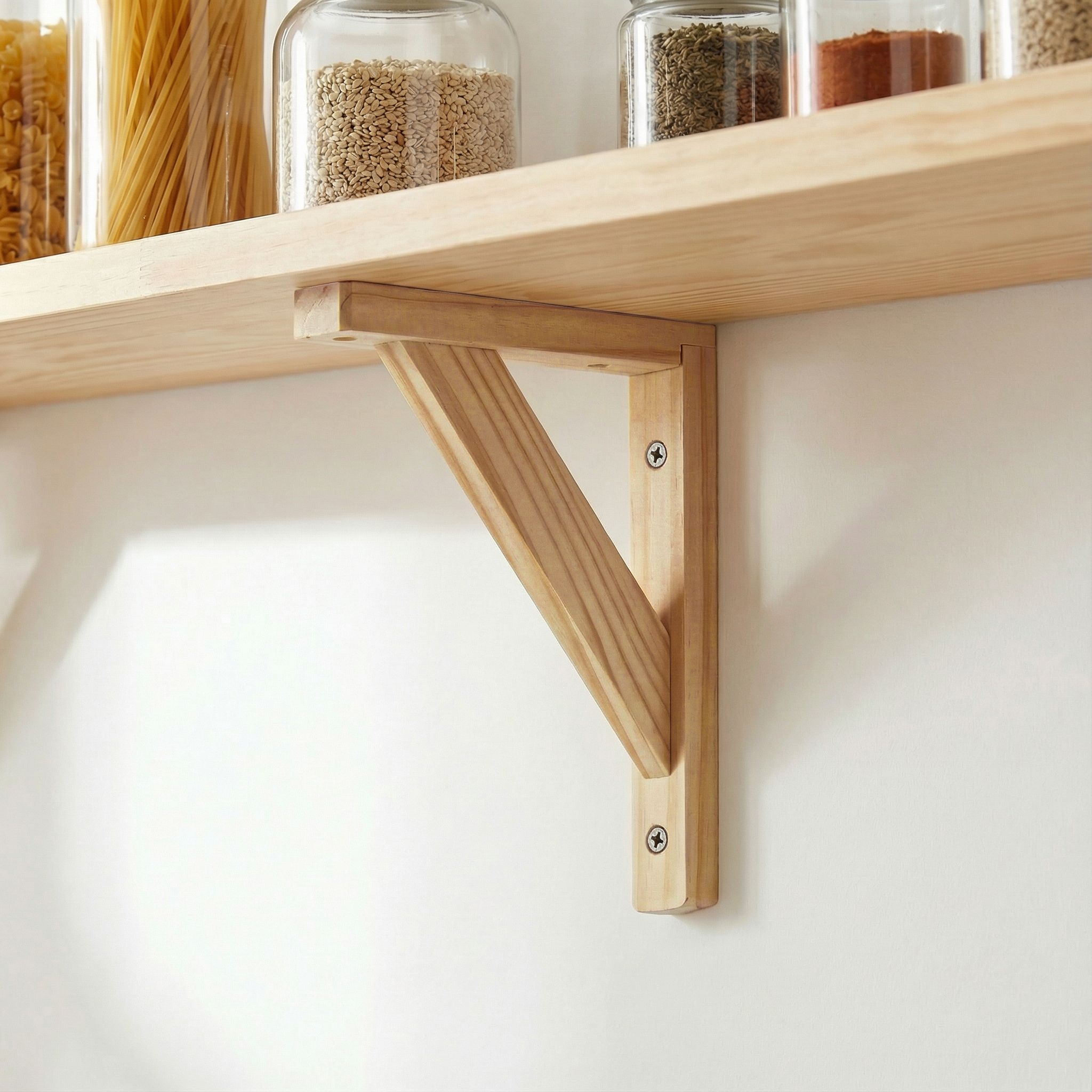 GoodHome Timber Natural Pine Shelving bracket (H)200mm (D)150mm