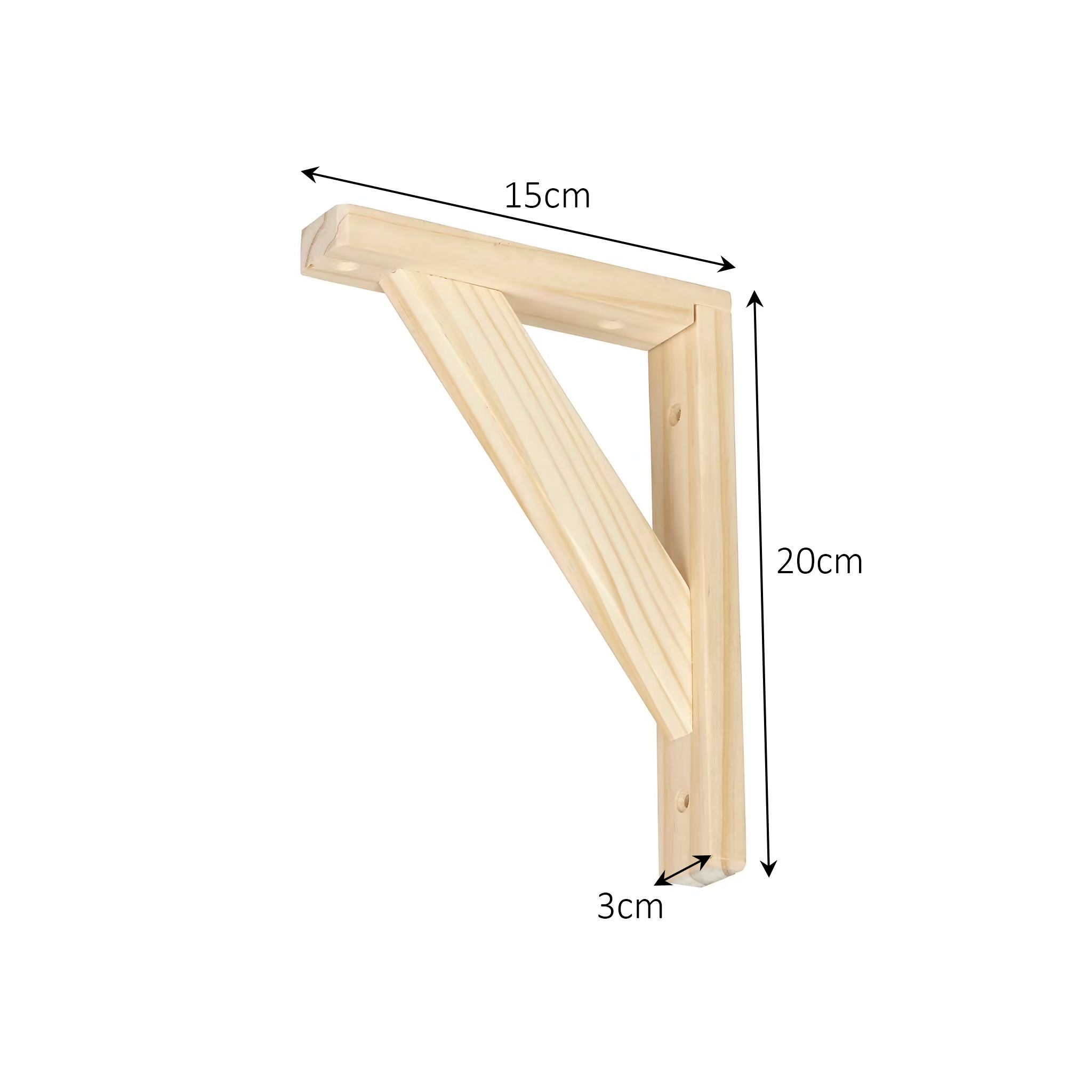 GoodHome Timber Natural Pine Shelving bracket (H)200mm (D)150mm