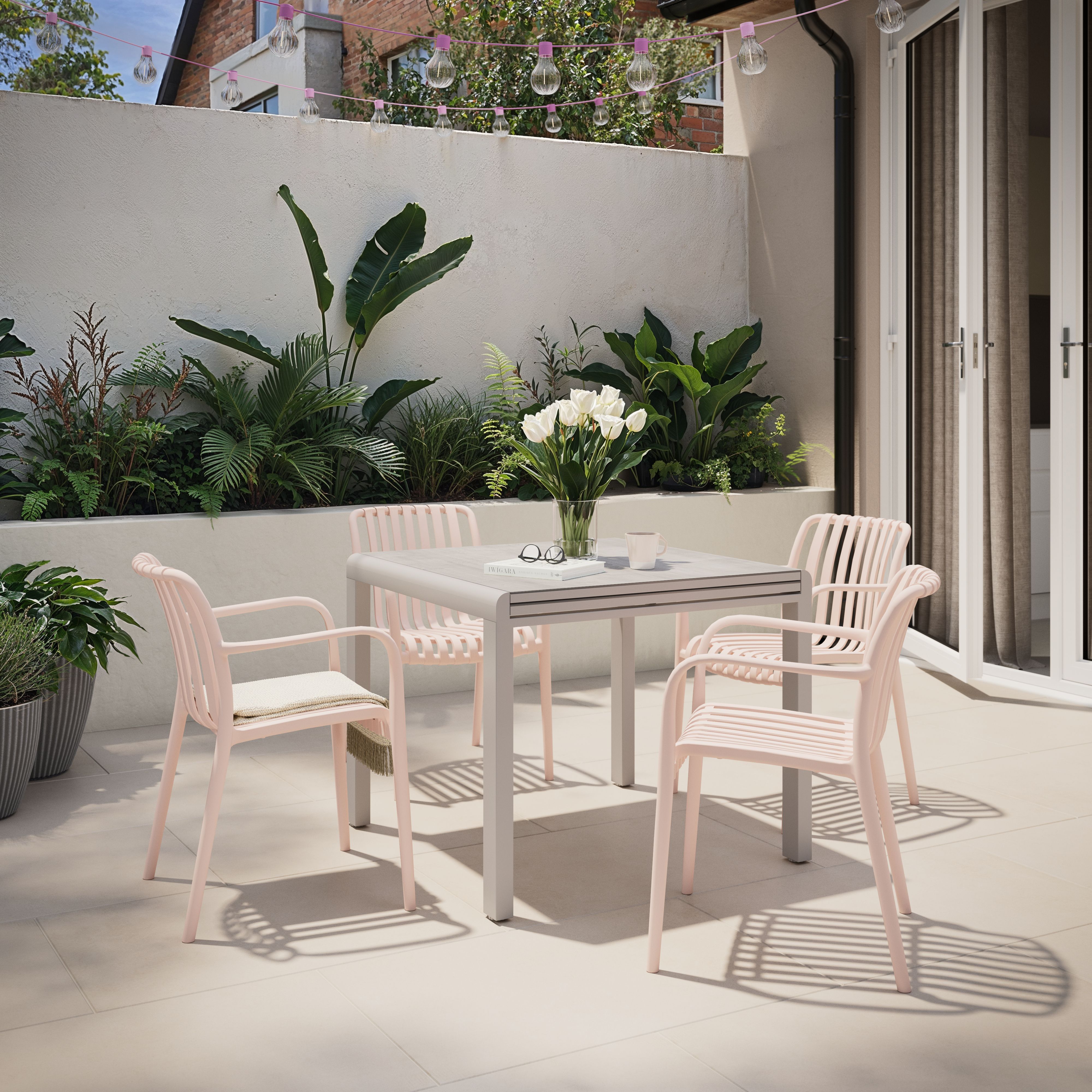 GoodHome Timbo Pink Plastic Armchair