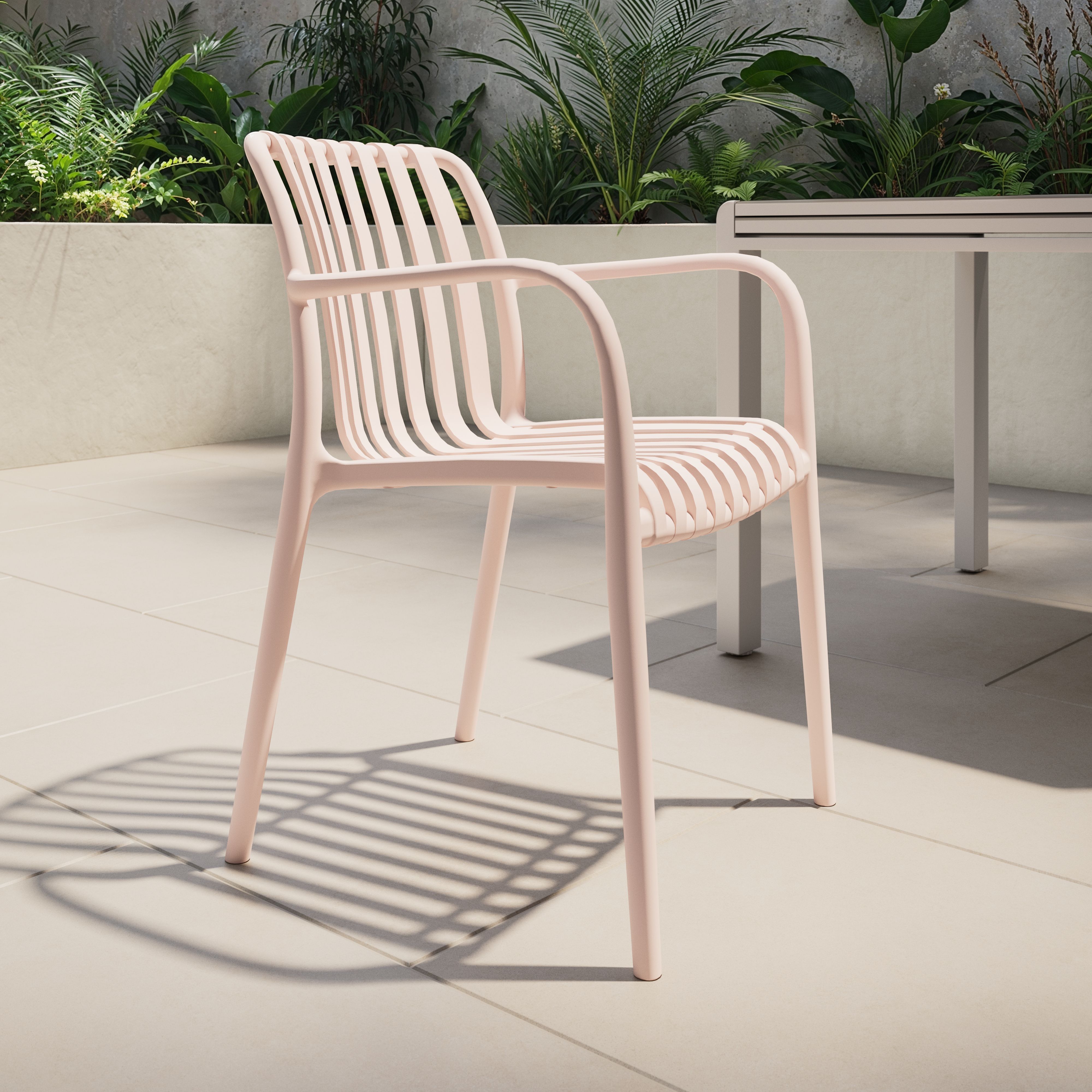 GoodHome Timbo Pink Plastic Armchair
