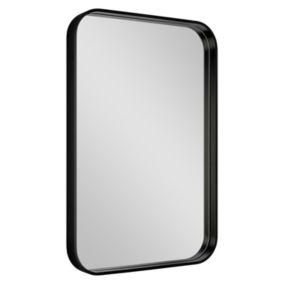 GoodHome Tisa Black Rectangular Wall-mounted Bathroom Mirror (H)60cm (W)40cm