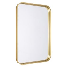 GoodHome Tisa Gold effect Rectangular Wall-mounted Bathroom Mirror (H)60cm (W)40cm