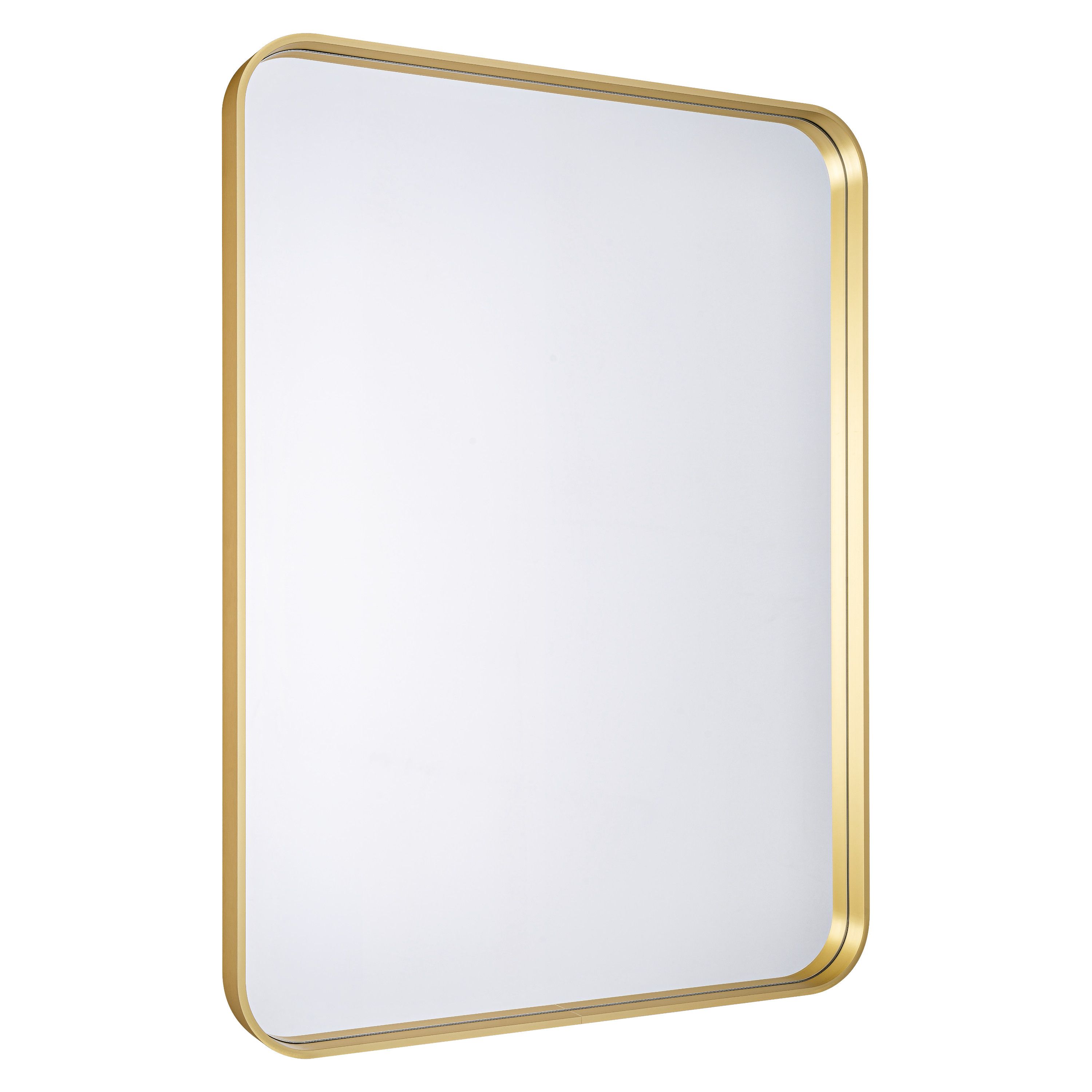 GoodHome Tisa Gold effect Rectangular Wall-mounted Bathroom Mirror (H)60cm (W)80cm