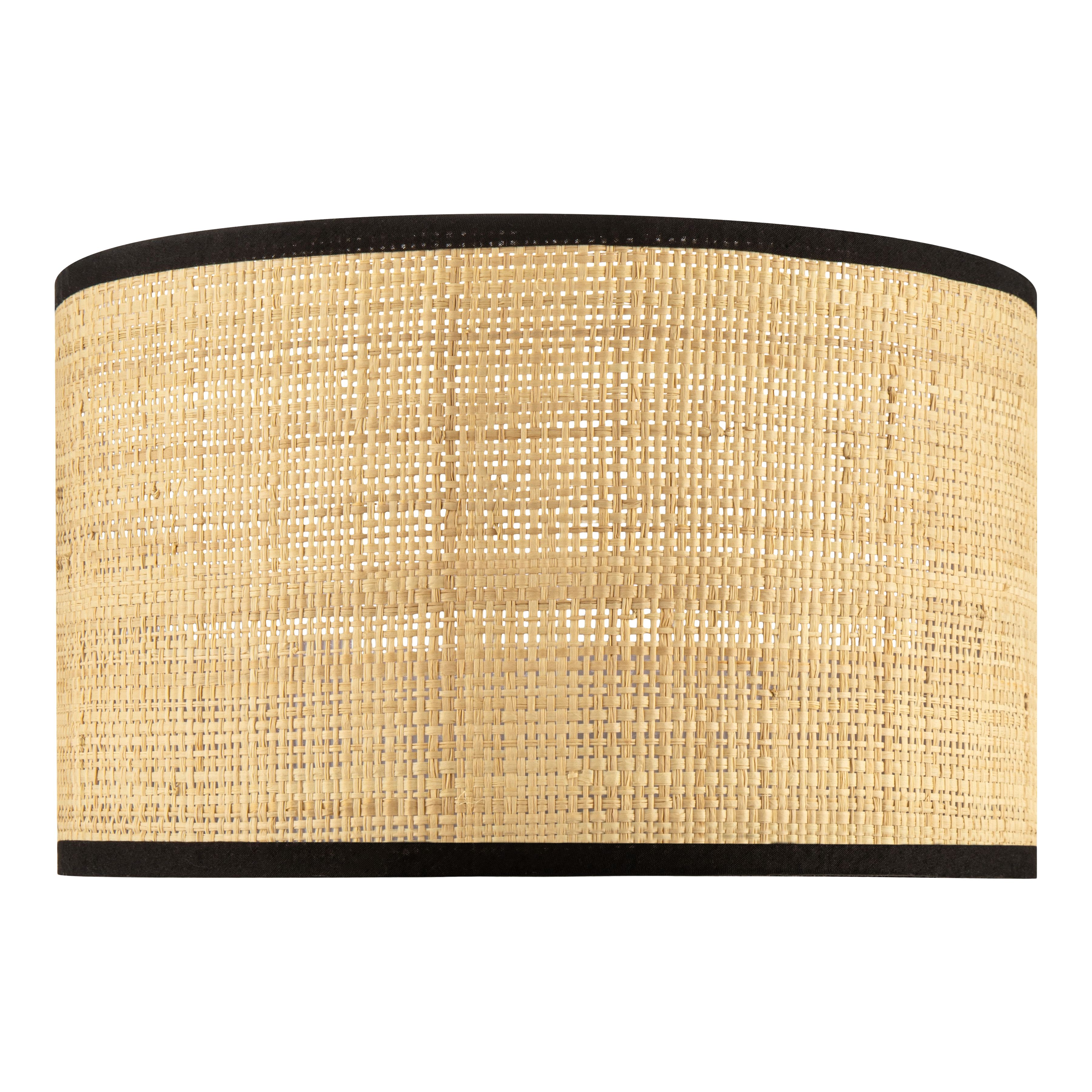 GoodHome Tolland Cylinder Matt Natural & Black Table lamp