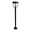 GoodHome Tomman Black Solar-powered Integrated LED Outdoor Post light