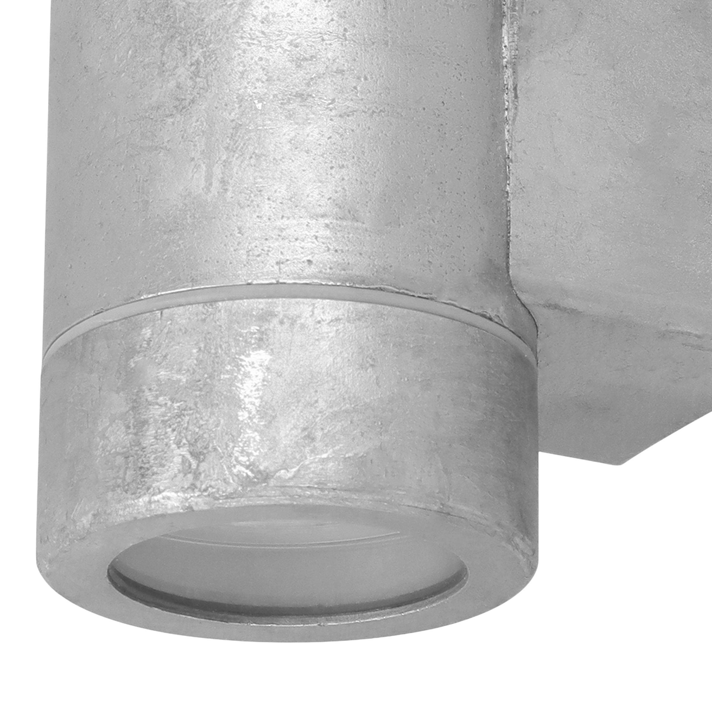 GoodHome Tongoa Fixed Silver Mains-powered Outdoor Double Wall