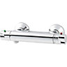 GoodHome Torba Silver Wall Thermostatic Shower mixer