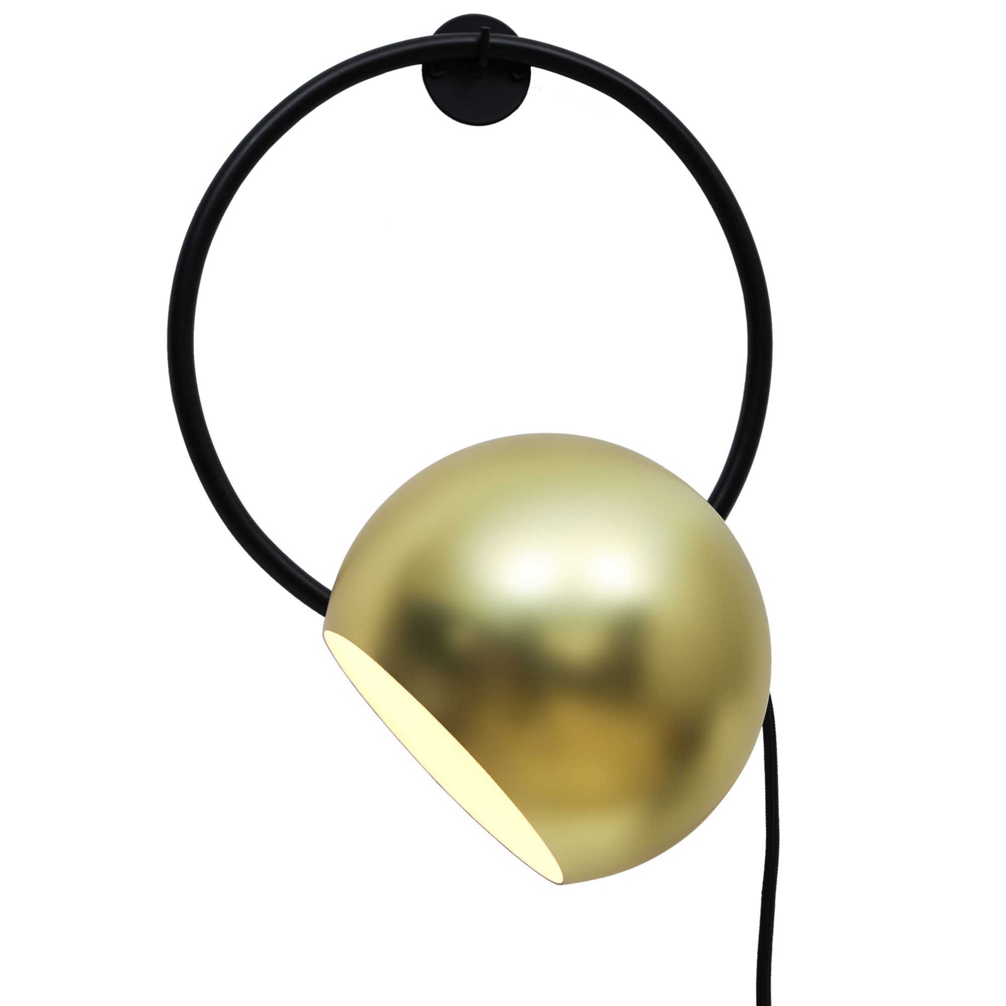 GoodHome Toroba Black Gold effect Plug-in Wall light