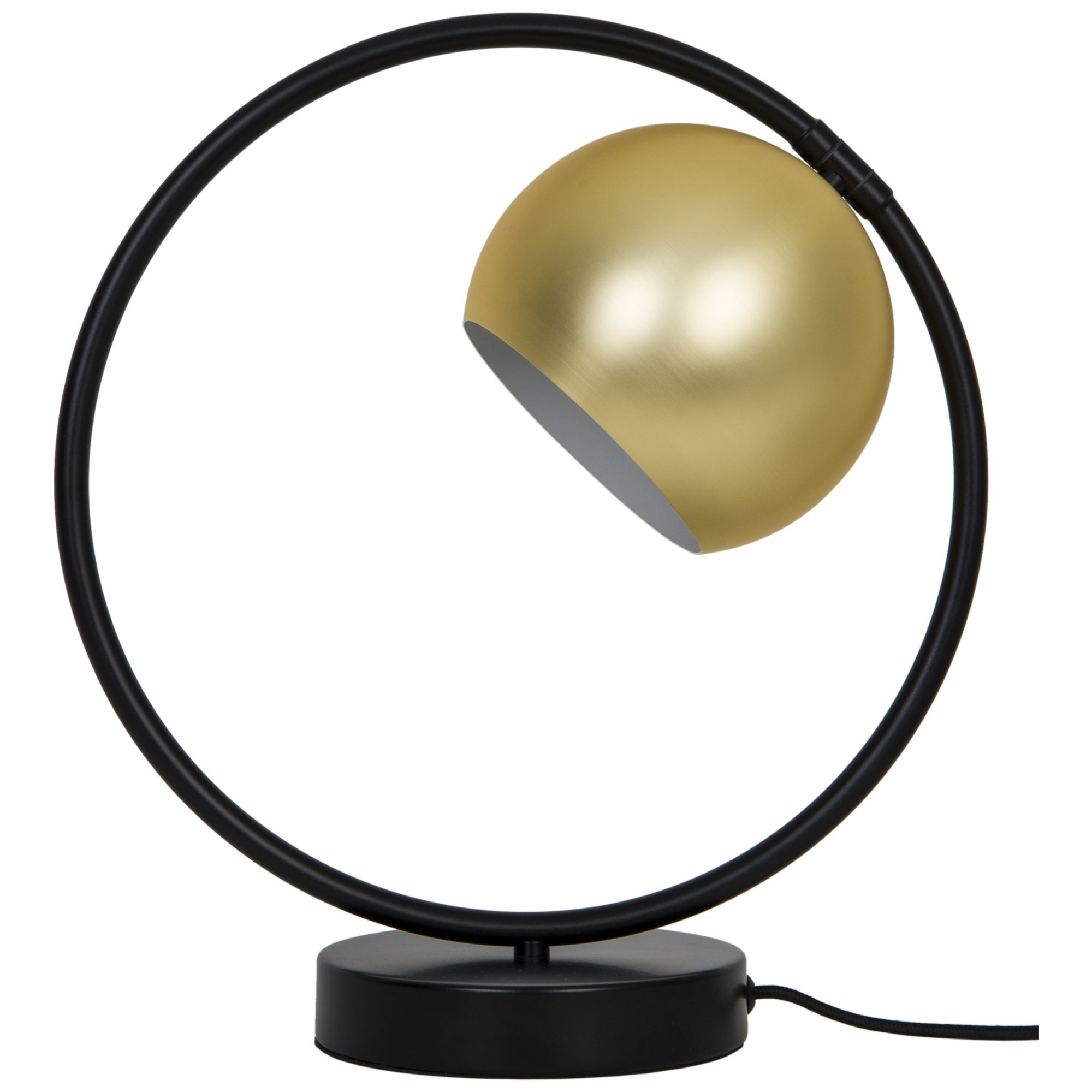 GoodHome Toroba Brushed Black Gold effect Table light