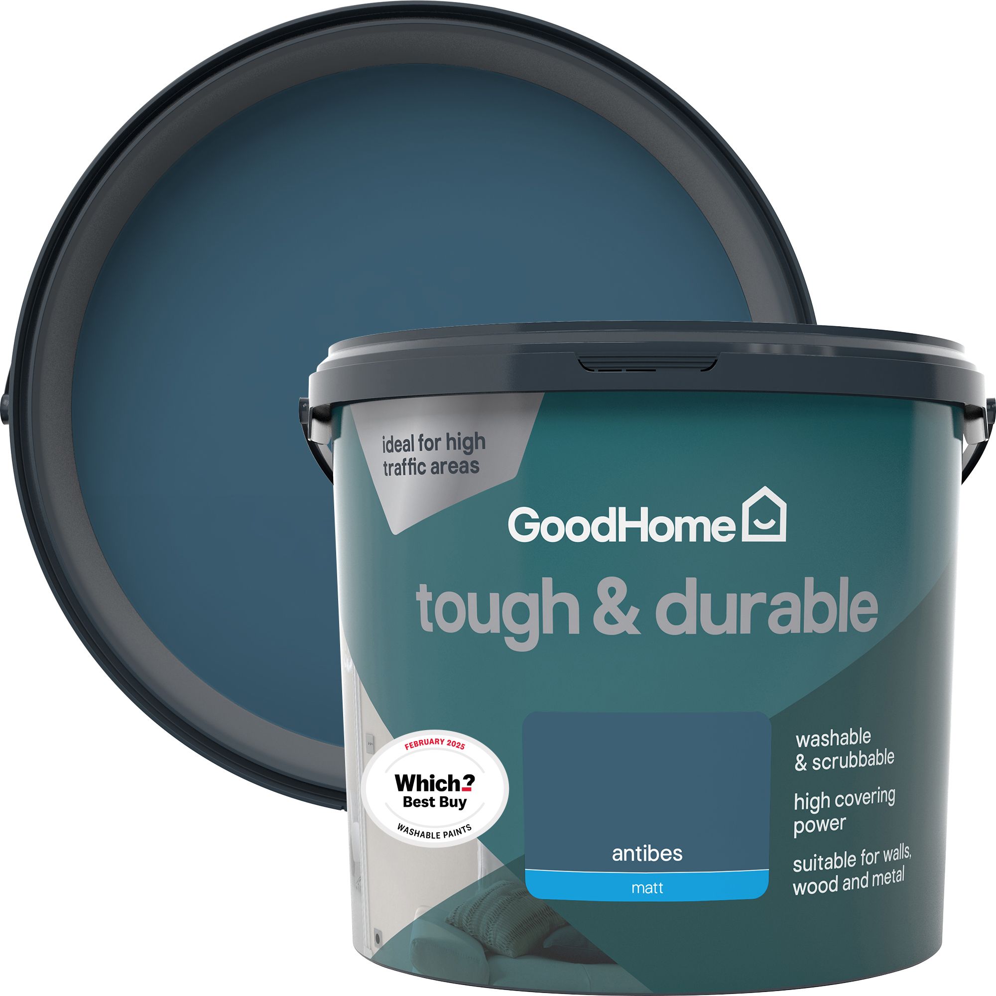 GoodHome Tough & Durable Antibes Matt Emulsion paint, 5L