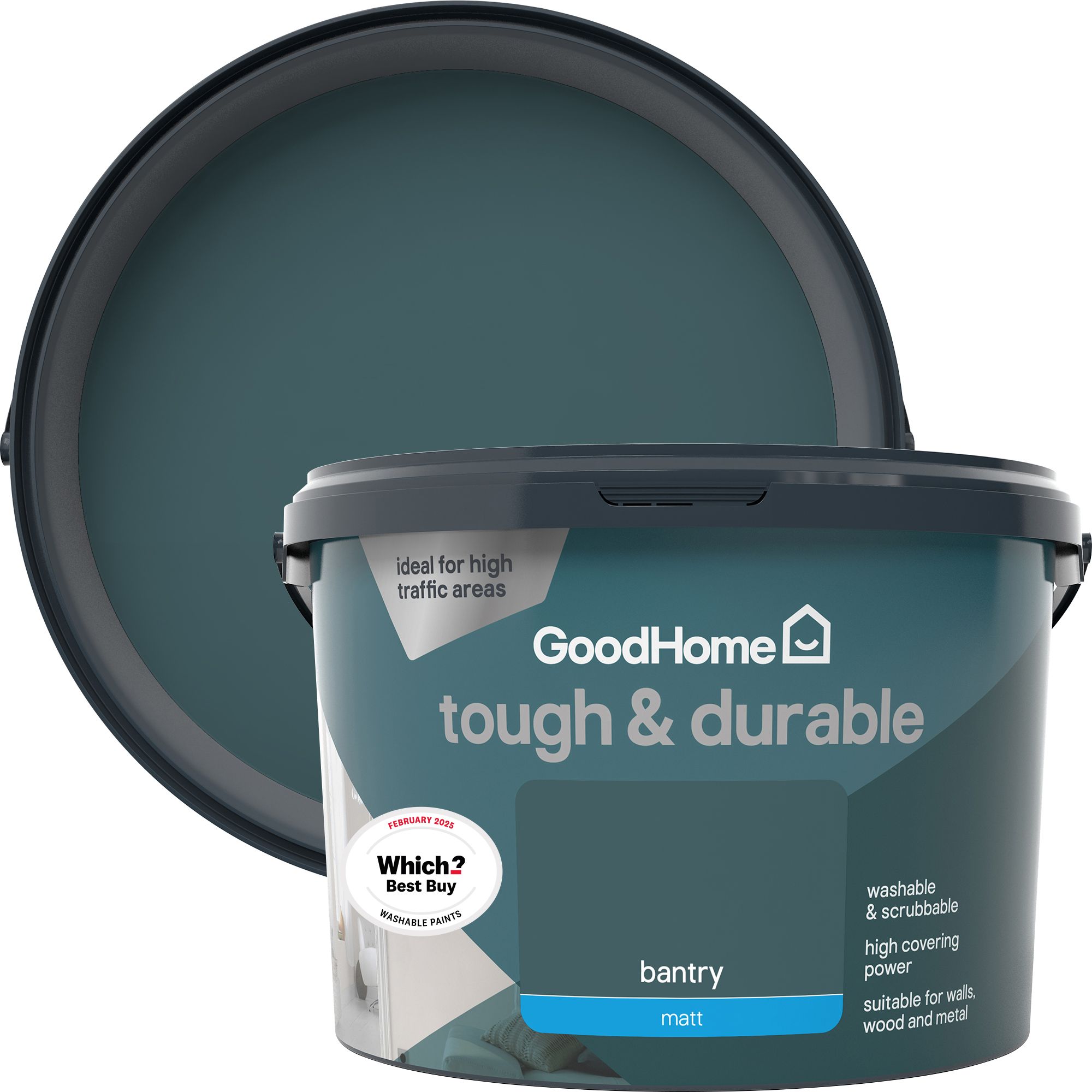 GoodHome Tough & Durable Bantry Matt Emulsion paint, 2.5L