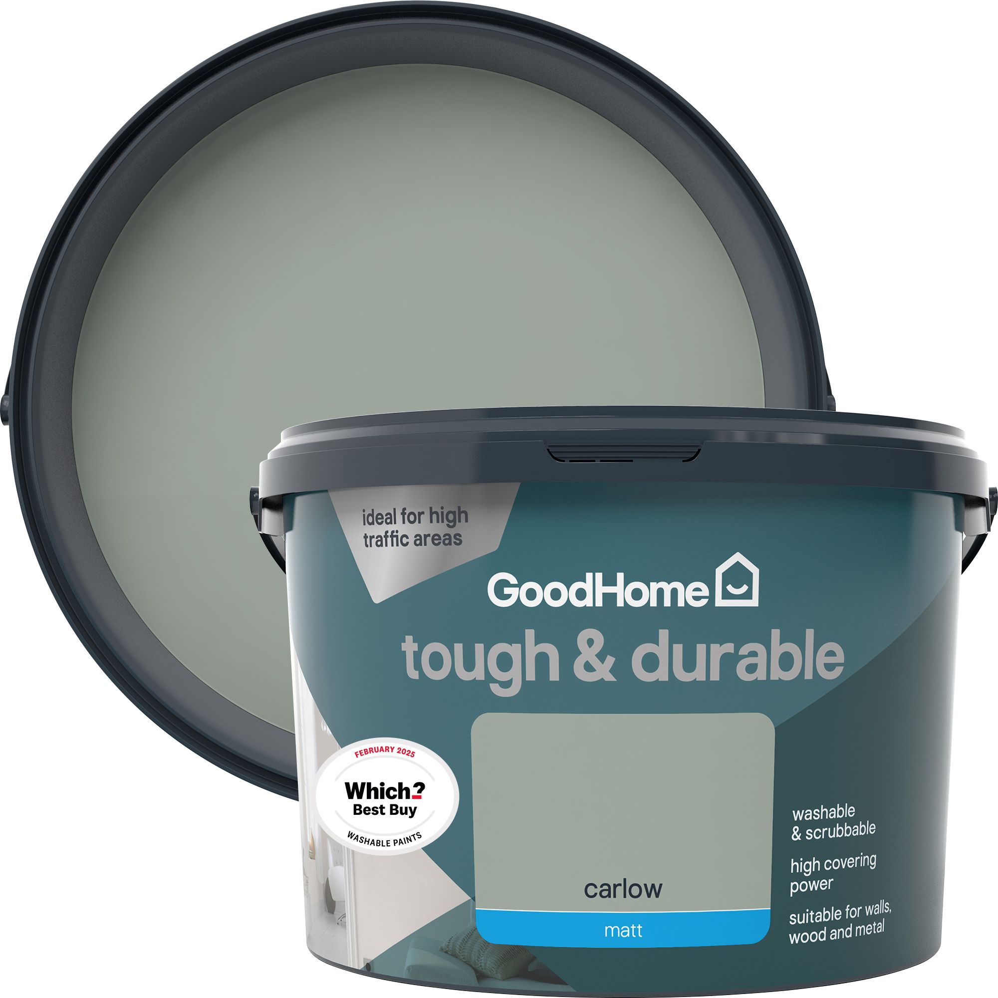 GoodHome Tough & Durable Carlow Matt Emulsion paint, 2.5L