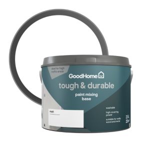 GoodHome Tough & Durable Interior Wall & ceiling Matt Emulsion, Base B, 2.5L